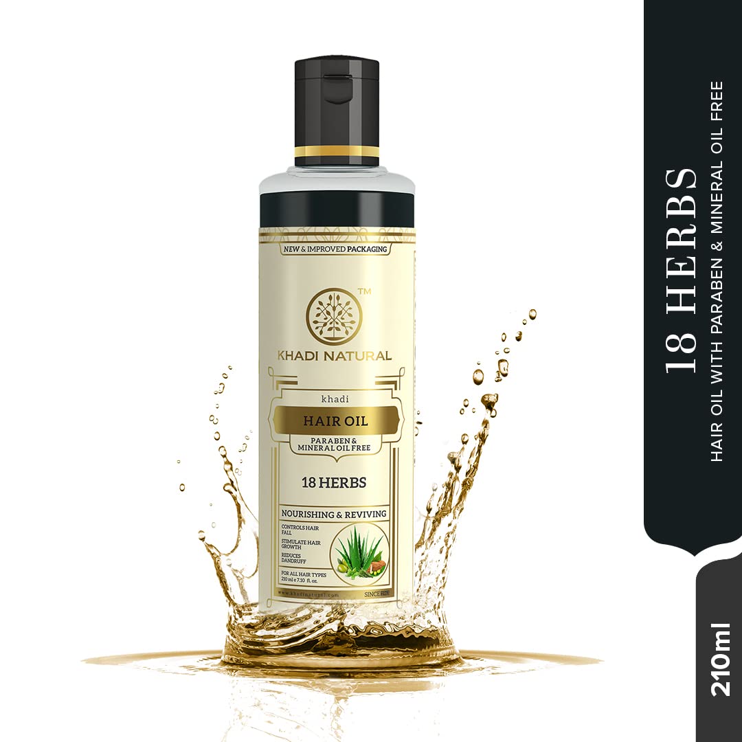 KHADI NATURAL Ayurvedic 18 Herbs Hair Oil, 210ml – view 6