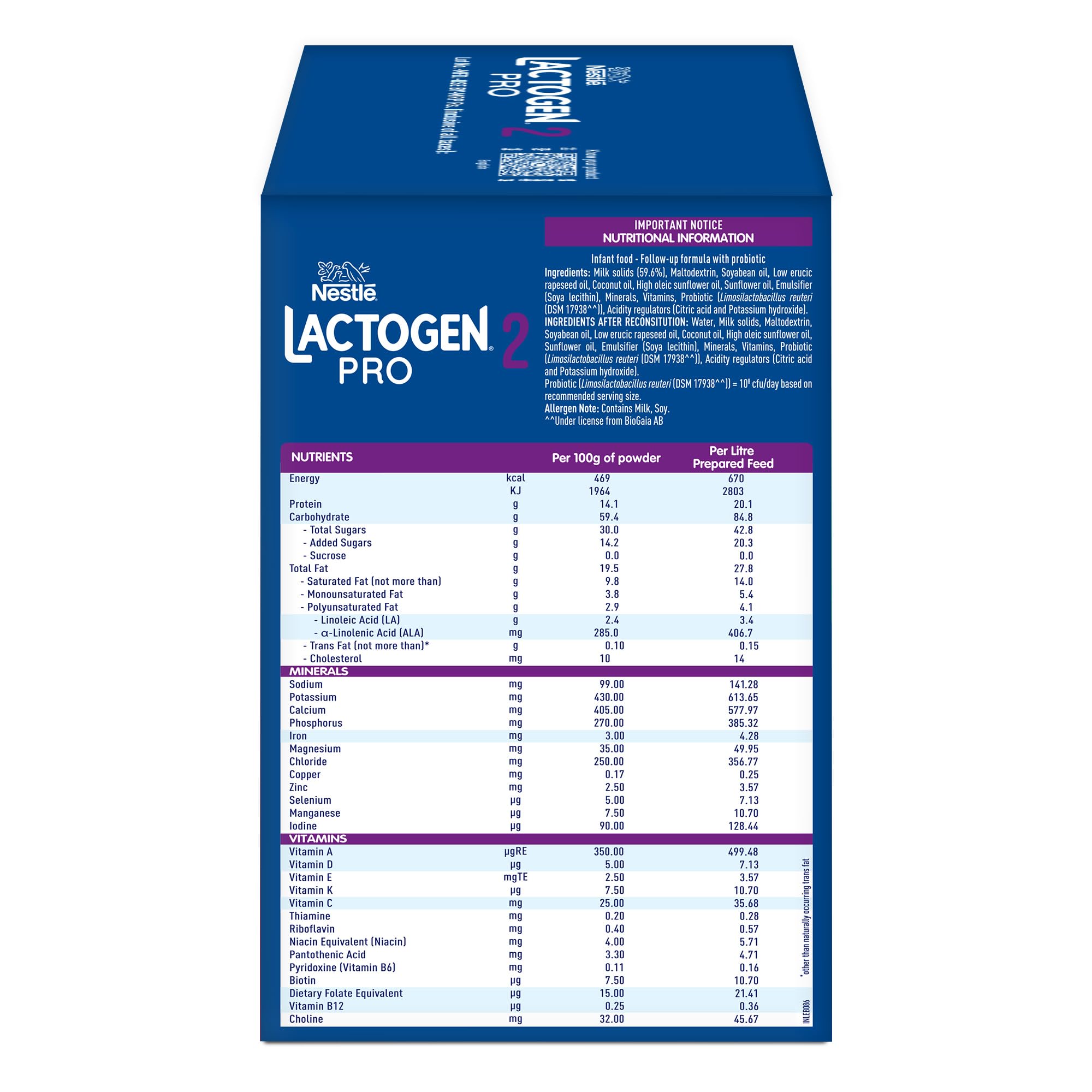 Lactogen Pro 2 Powder, Follow-Up Formula with Probiotic, Infant, After 6 Months Up to 12 Months, Bag-in-Box Pack, 1.2Kg (3 Units*400g) – view 7