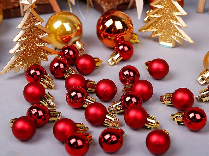 CraftVatika 24 pcs 3CM Multi Christmas Tree Baubles Balls Decor Hanging Ornament for Xmas, Xmas Tree Decoration Ornament - Christmas Decorations Items - Christmass Gifts Home Decor Items (24 Pcs) – view 4