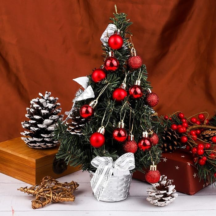 CraftVatika 24 pcs 3CM Multi Christmas Tree Baubles Balls Decor Hanging Ornament for Xmas, Xmas Tree Decoration Ornament - Christmas Decorations Items - Christmass Gifts Home Decor Items (24 Pcs) – view 5