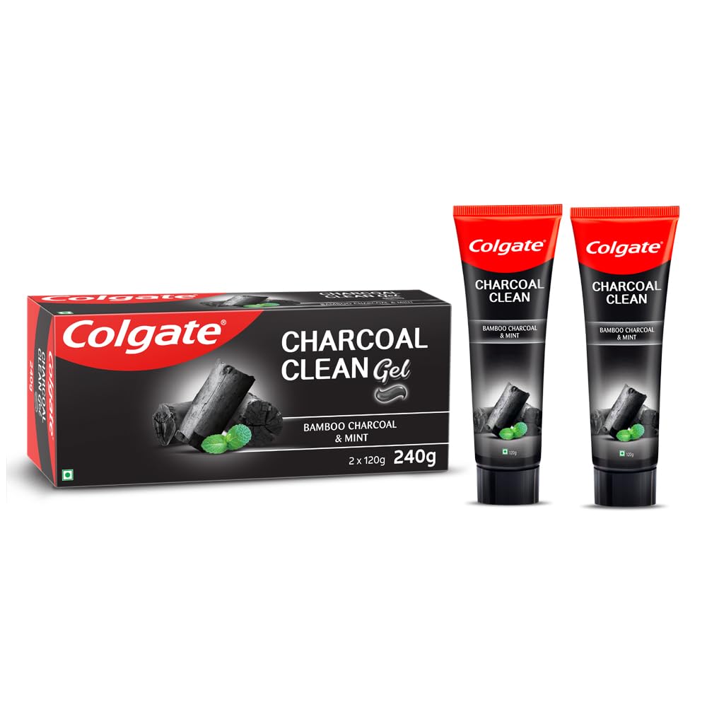 Colgate Visible White O2 Manual Toothbrush for adults- 2 Pcs & Colgate Charcoal Clean 240g (120g x 2, Pack of 2) Black Gel Toothpaste – view 5