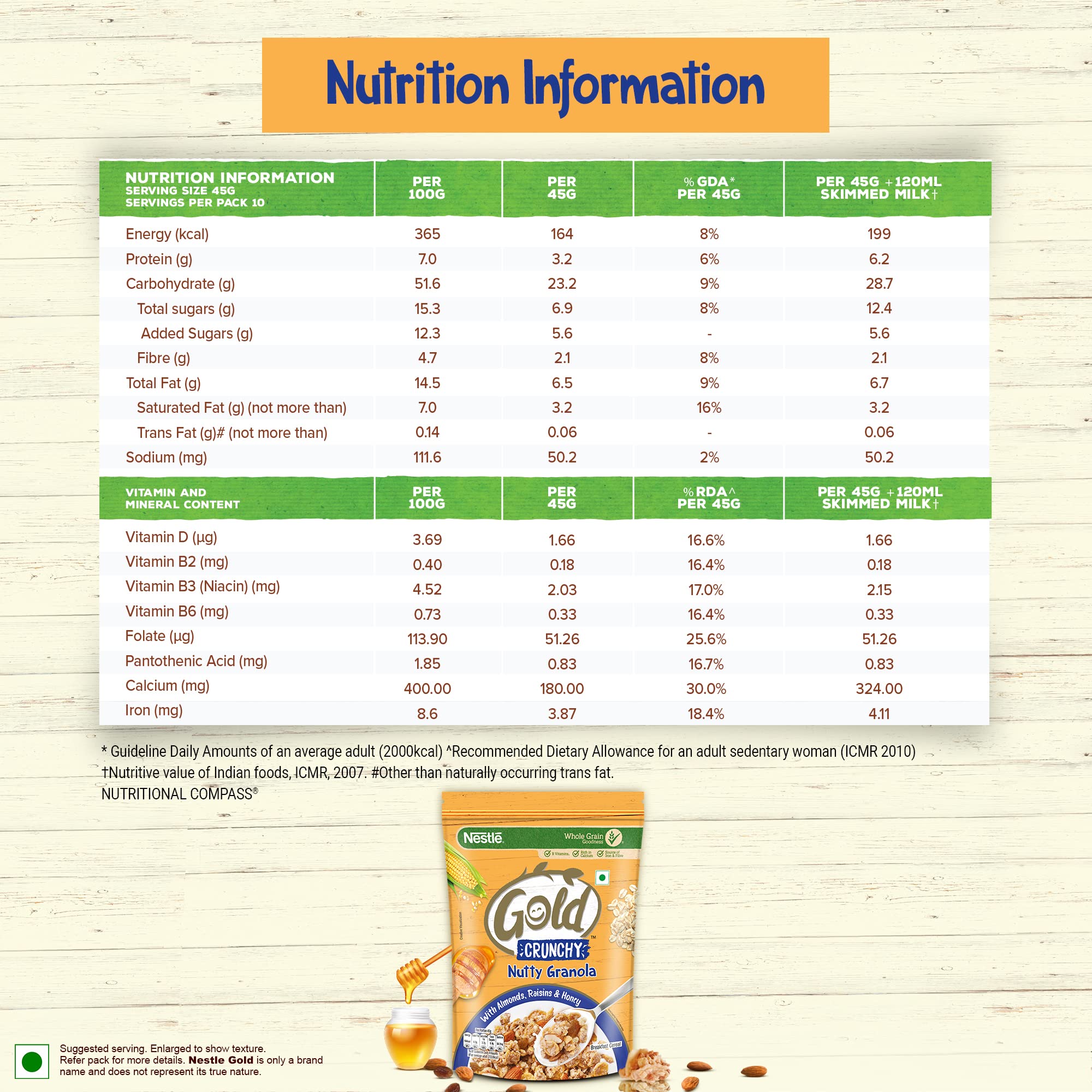Nestle GOLD Crunchy Nutty Granola, Breakfast Cereal - 475g – view 4
