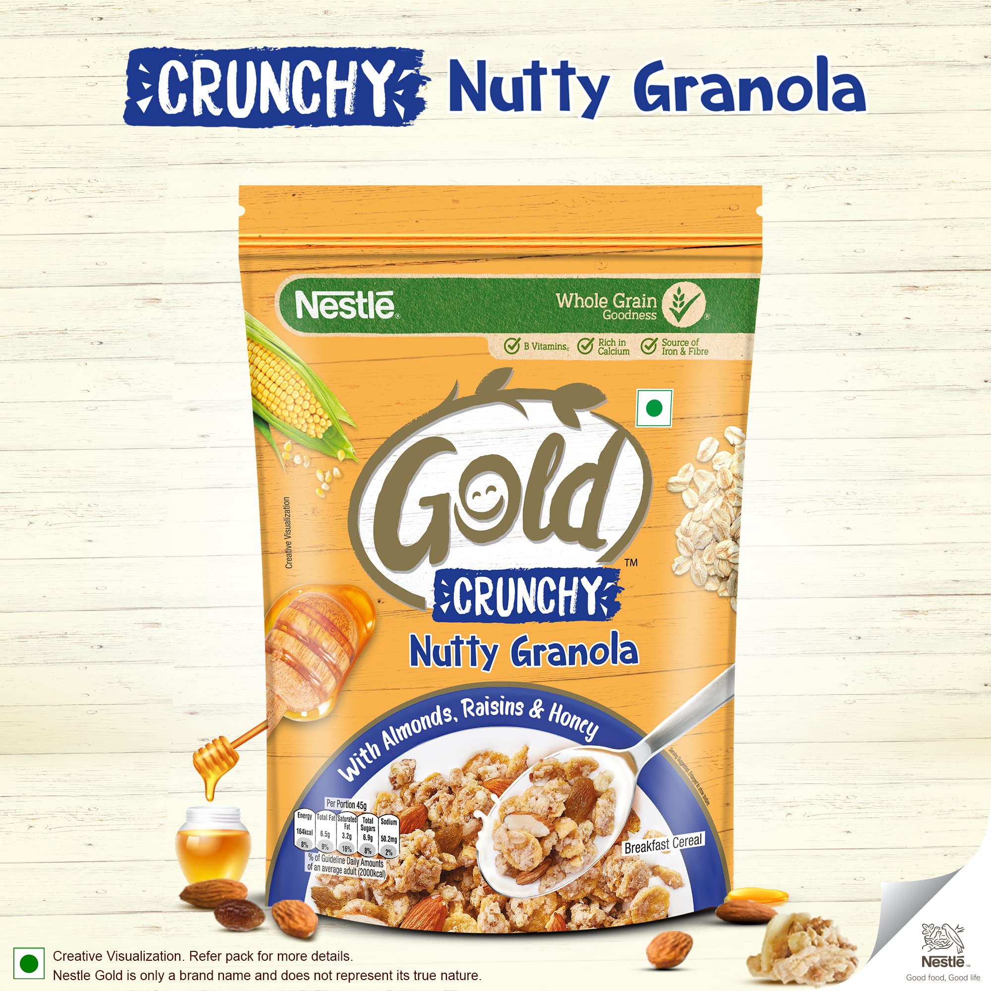 Nestle GOLD Crunchy Nutty Granola, Breakfast Cereal - 475g – view 5