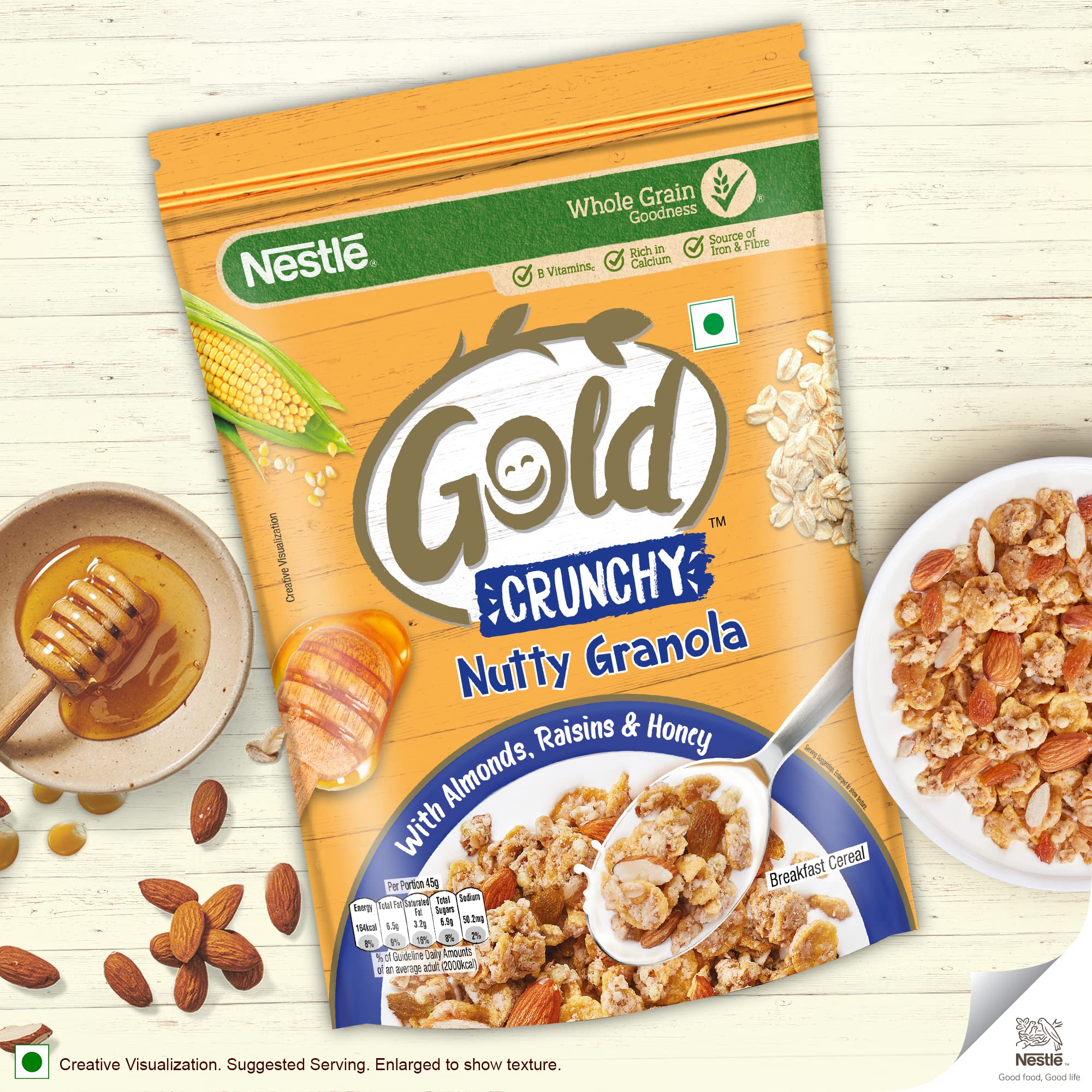 Nestle GOLD Crunchy Nutty Granola, Breakfast Cereal - 475g – view 6