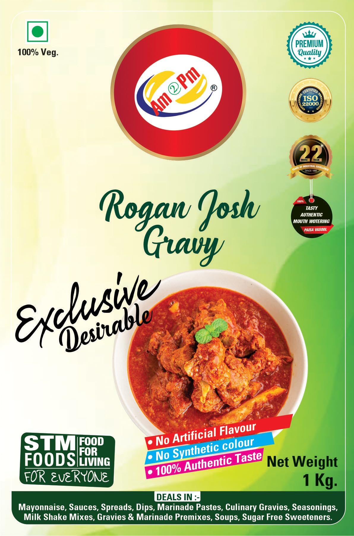 Am 2 Pm - Rogan Josh Gravy Ready To Cook Mutton Curry, Chicken Curry and Fish Curry Paste 1 kg – view 5