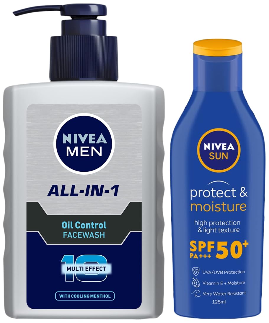 Nivea oil control face wash with moisturizing sun lotion