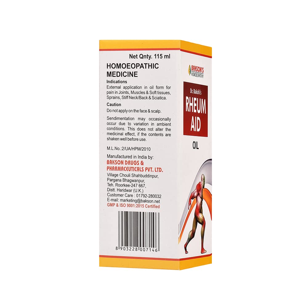Dr. Bakshi's BAKSON'S HOMOEOPATHY Rheum aid oil Liquid (115ml) (Pack of 2) – view 4