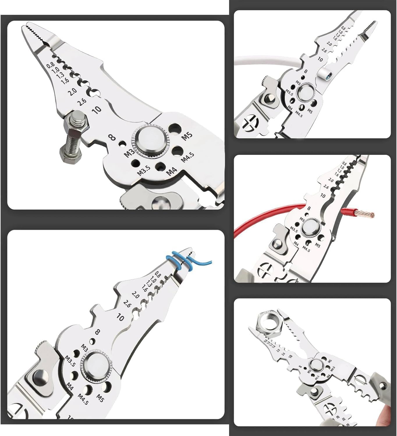 ELMVIA All in 1 Multifunction Stainless Steel Wire Stripper/Wire Crimping Tool, Wire Cutter, Wire Crimper, Cable Stripper, Wiring Tools and Multi-Function Hand Tool (ALL IN 1) – view 3