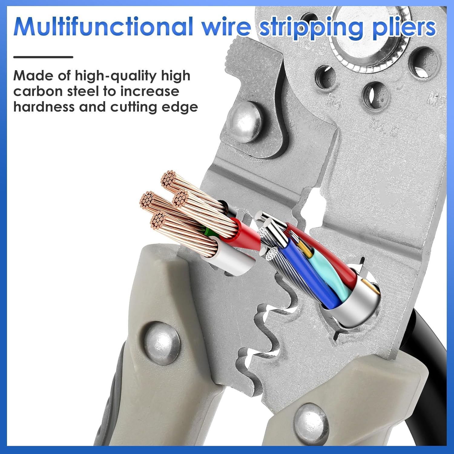 ELMVIA All in 1 Multifunction Stainless Steel Wire Stripper/Wire Crimping Tool, Wire Cutter, Wire Crimper, Cable Stripper, Wiring Tools and Multi-Function Hand Tool (ALL IN 1) – view 7
