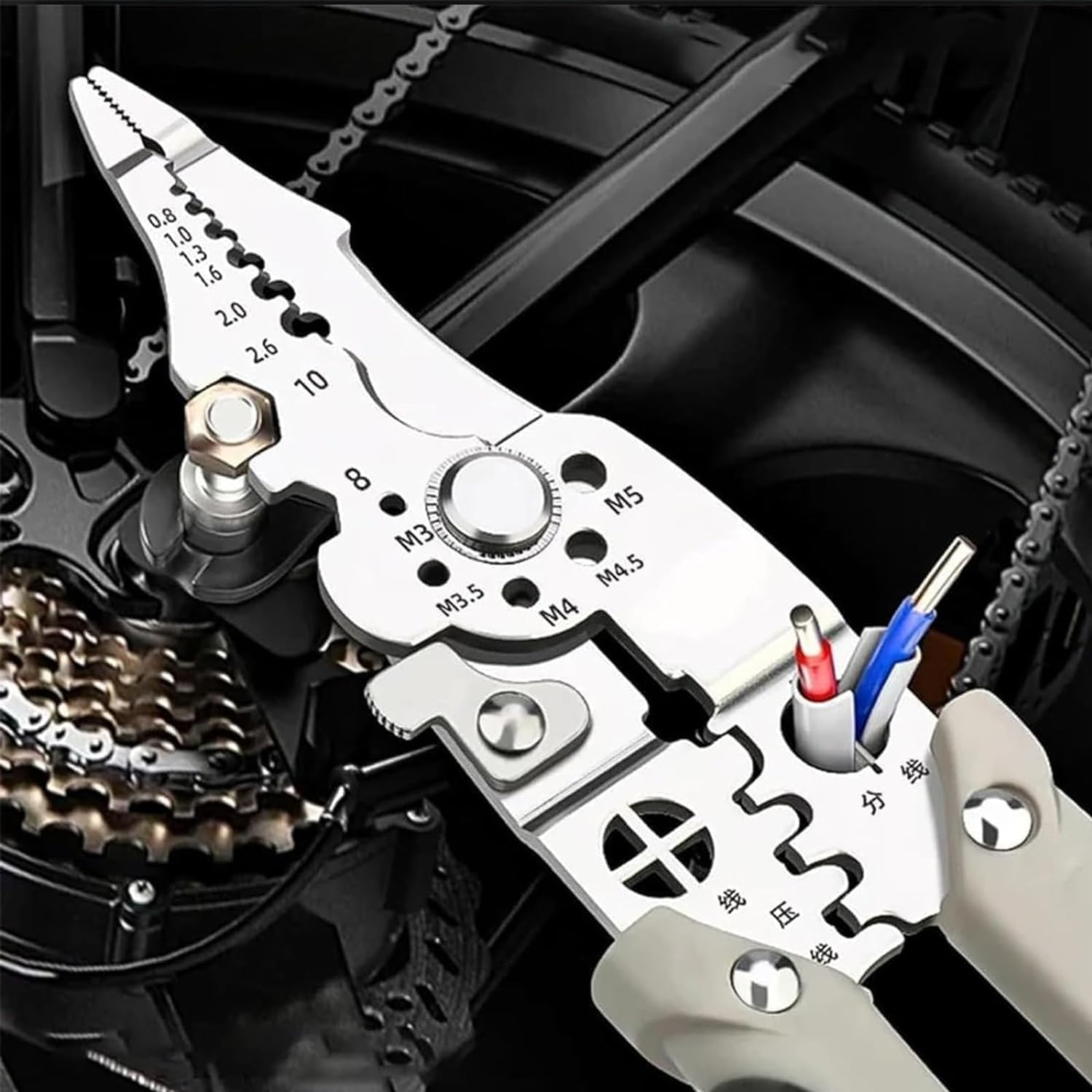 ELMVIA All in 1 Multifunction Stainless Steel Wire Stripper/Wire Crimping Tool, Wire Cutter, Wire Crimper, Cable Stripper, Wiring Tools and Multi-Function Hand Tool (ALL IN 1) – view 9