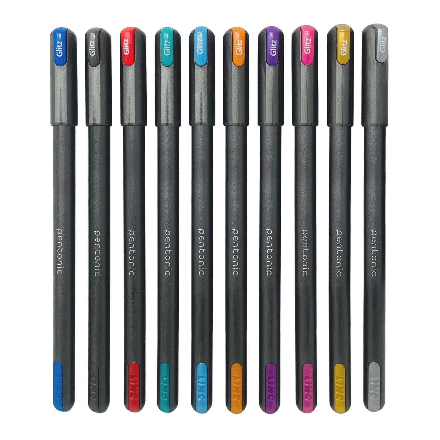 Set of 10 Pentonic Glitz glitter gel pens in multicolor