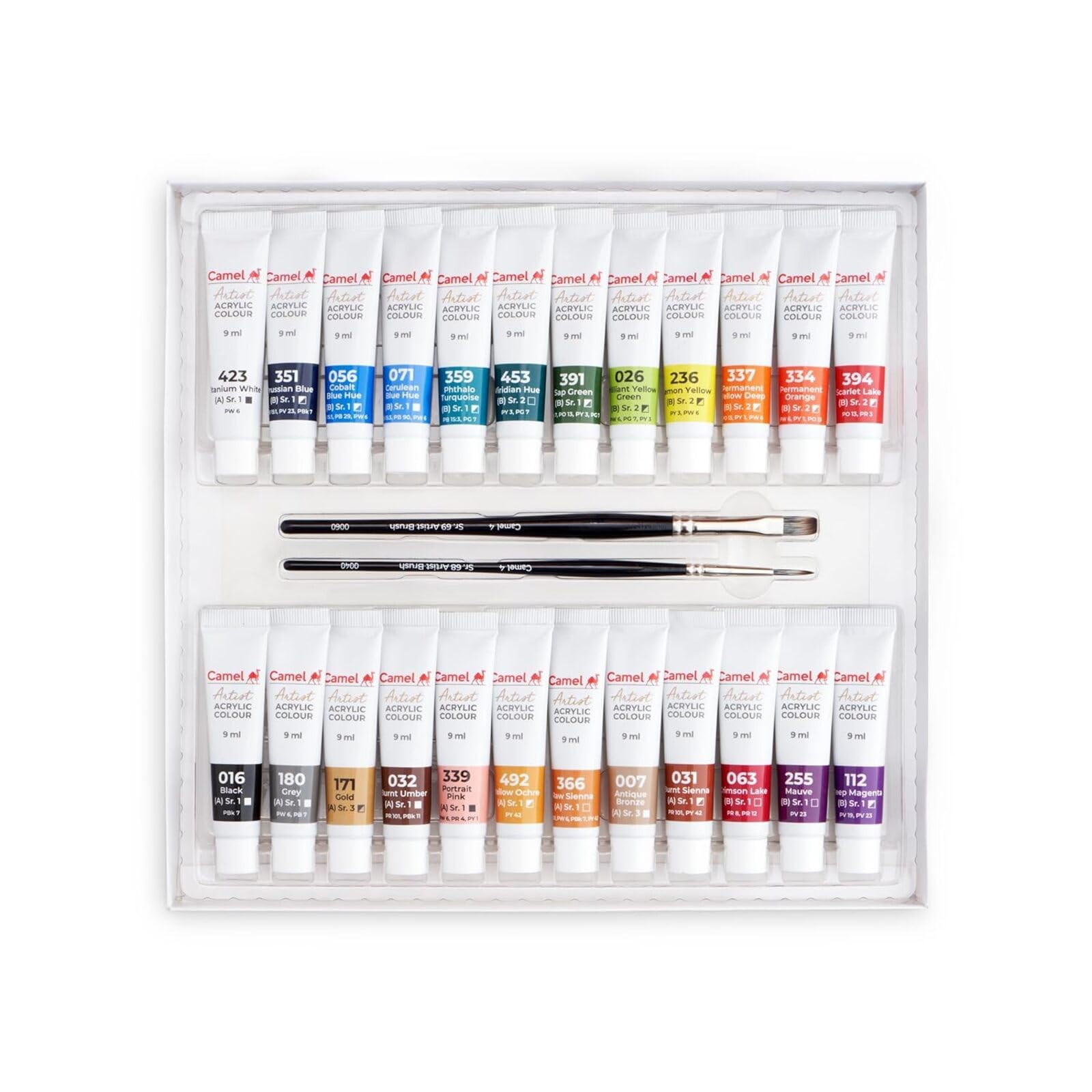 Artist Acrylic Colours 24 Shade X 9ml + 1 Titanium White X 20ml – view 2