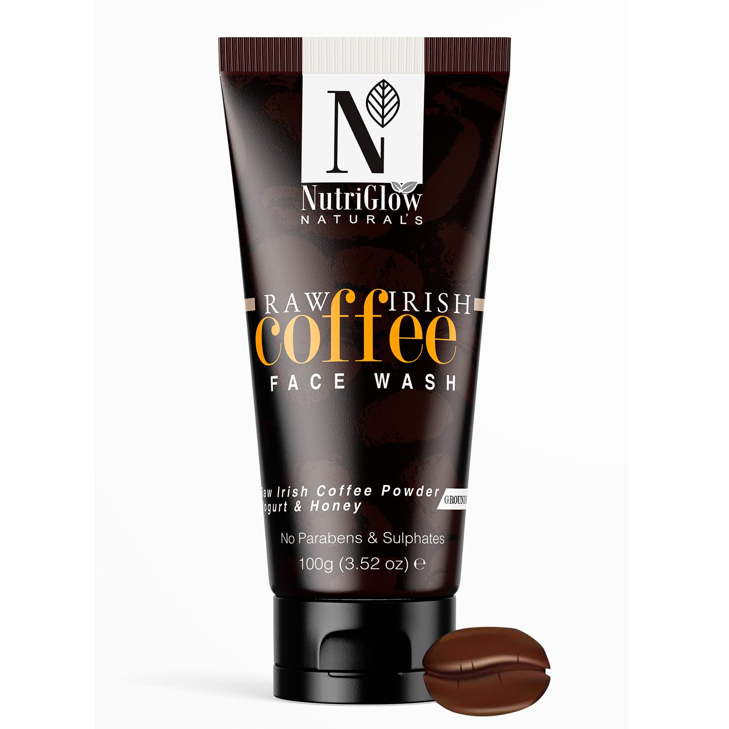 Coffee face wash tube by NutriGlow with honey and yogurt