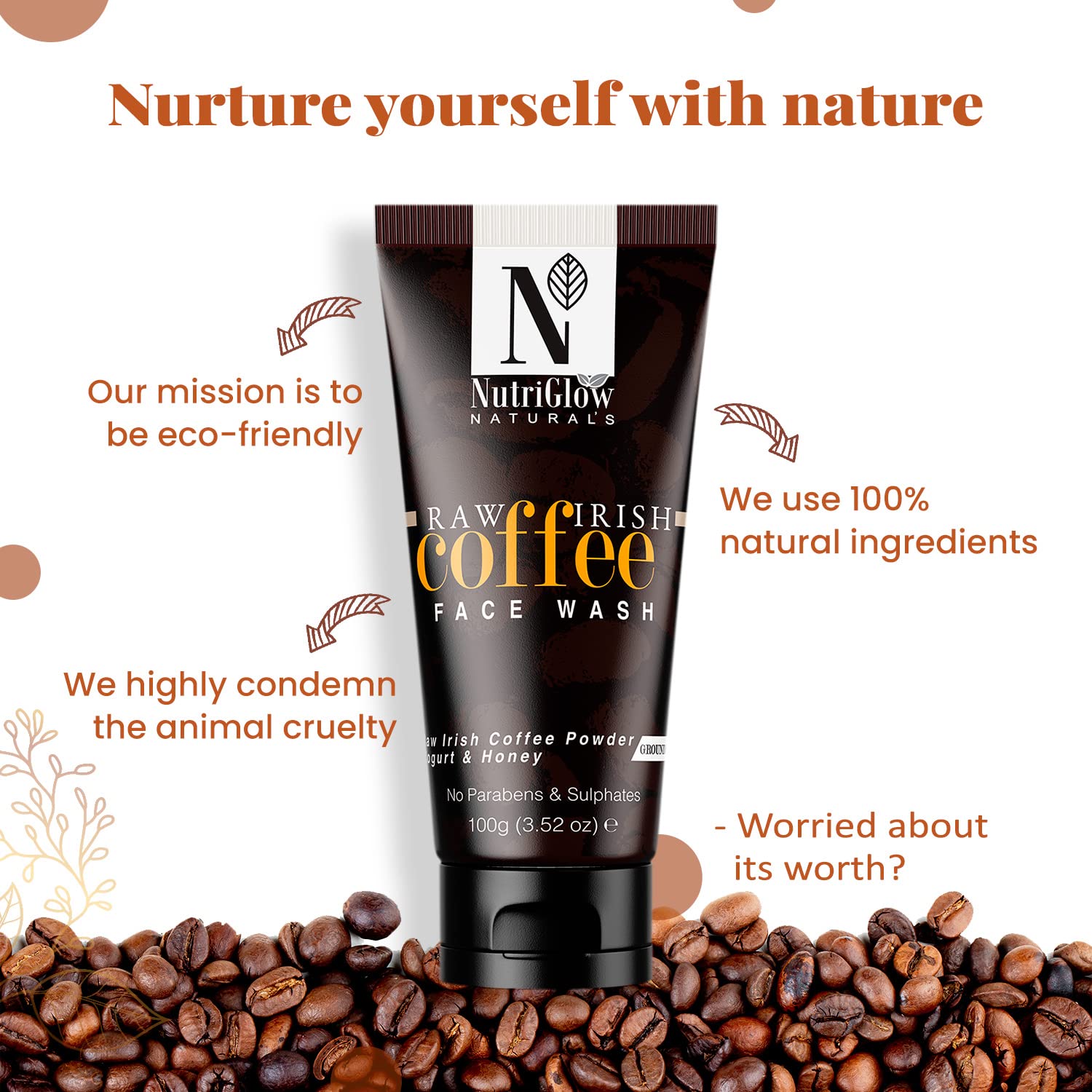 NutriGlow NATURAL'S Coffee Face Cleanser with Yogurt & Honey for Blackhead Removal Face Wash (100 g) – view 2