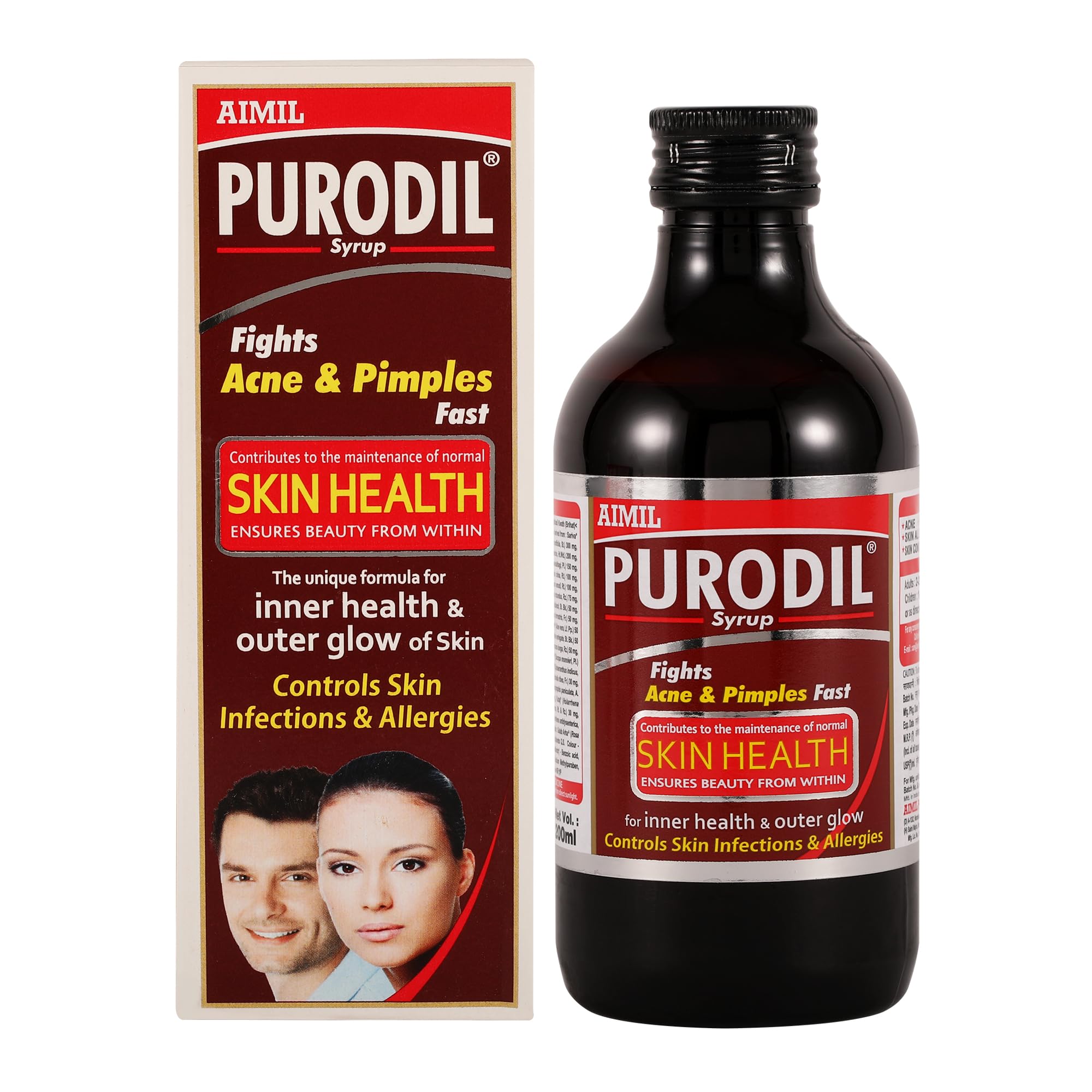AIMIL Purodil acne support syrup bottle 200 ml