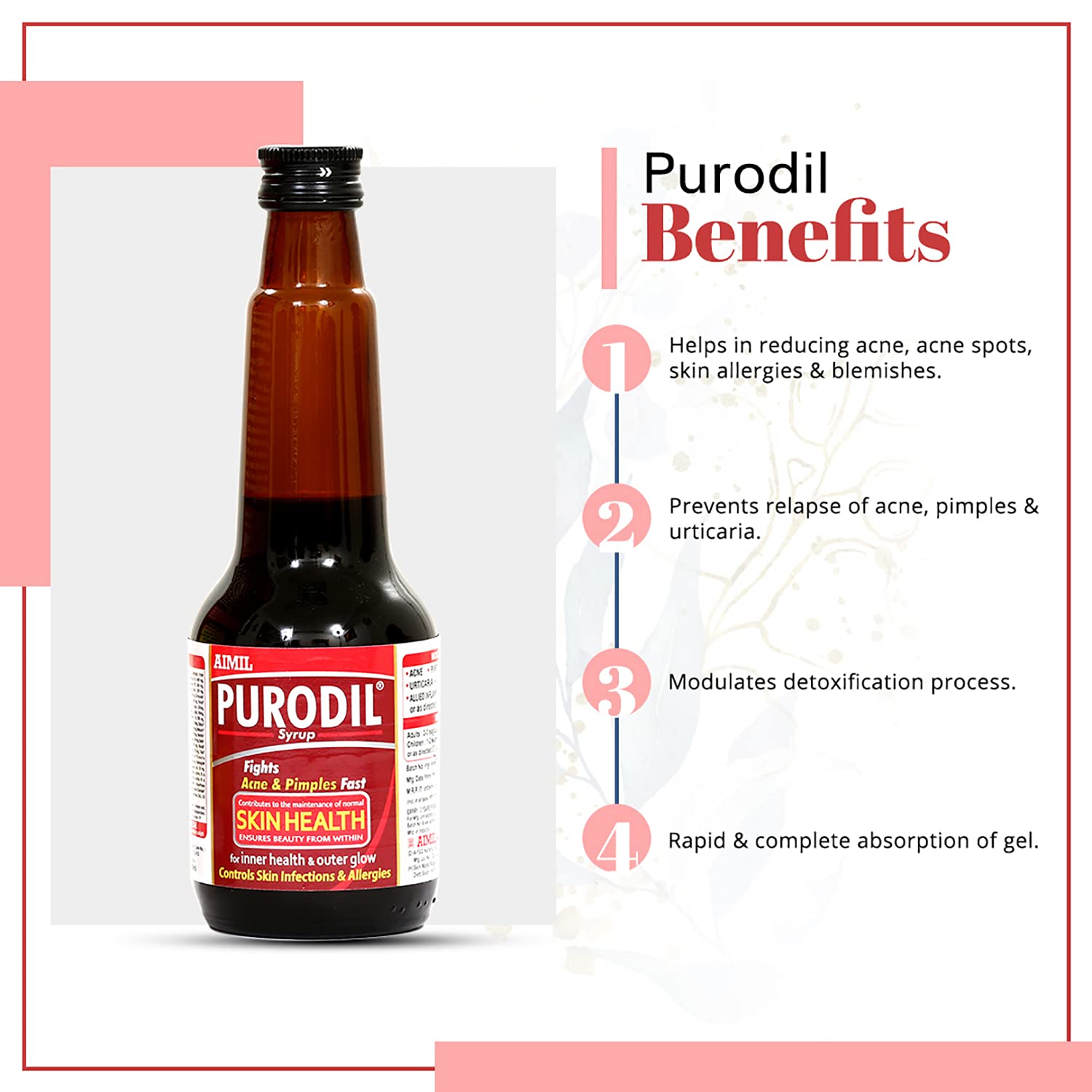 AIMIL Purodil Syrup for Pimple and Acne free Skin – view 5