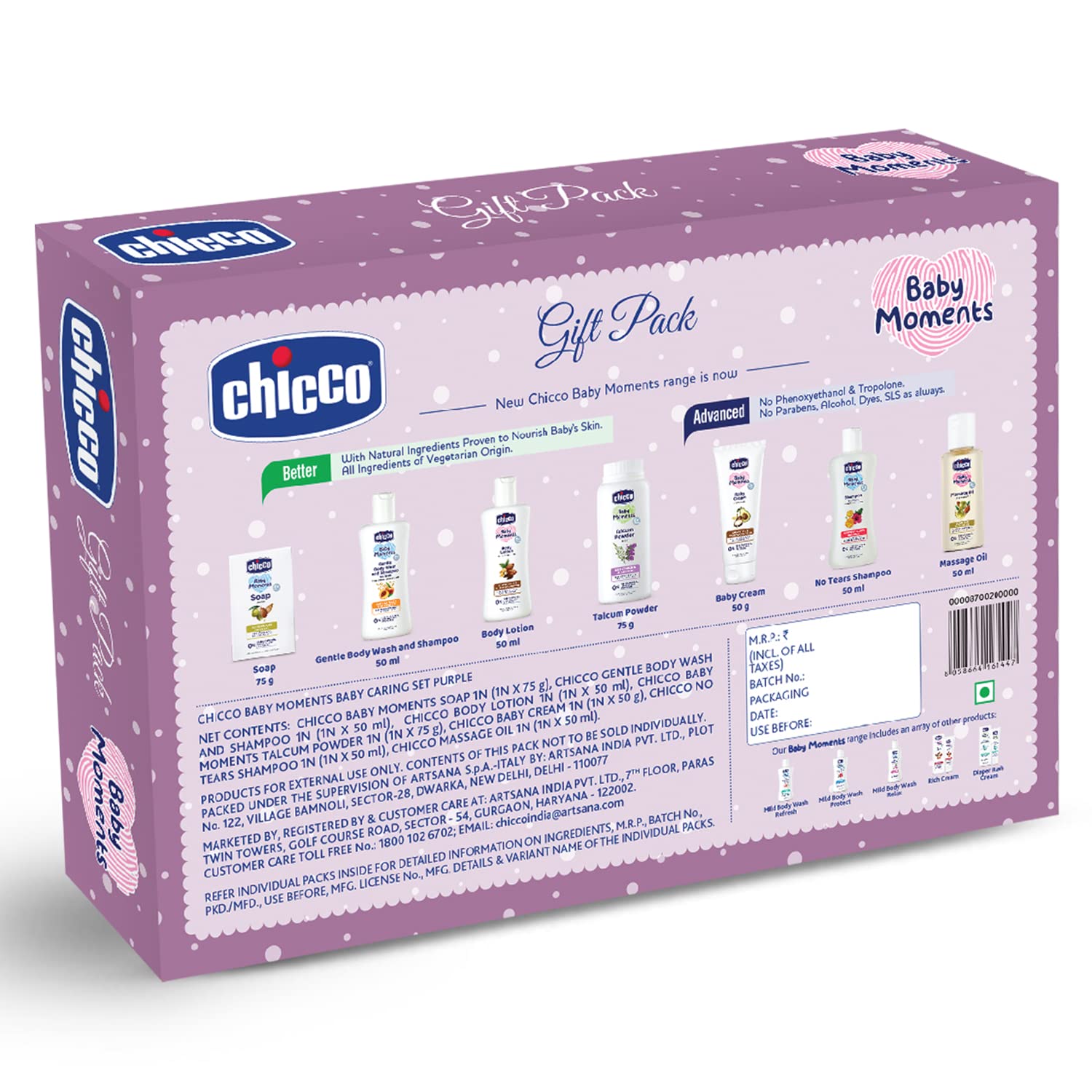 Chicco Baby Moments Caring Set Purple, Gift Set for Babies, 0m+ – view 7