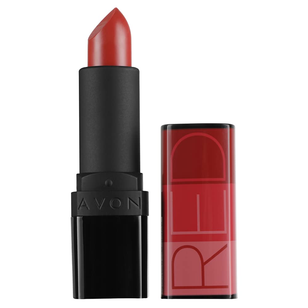 Cherry Delight red AVON matte lipstick tube packaging