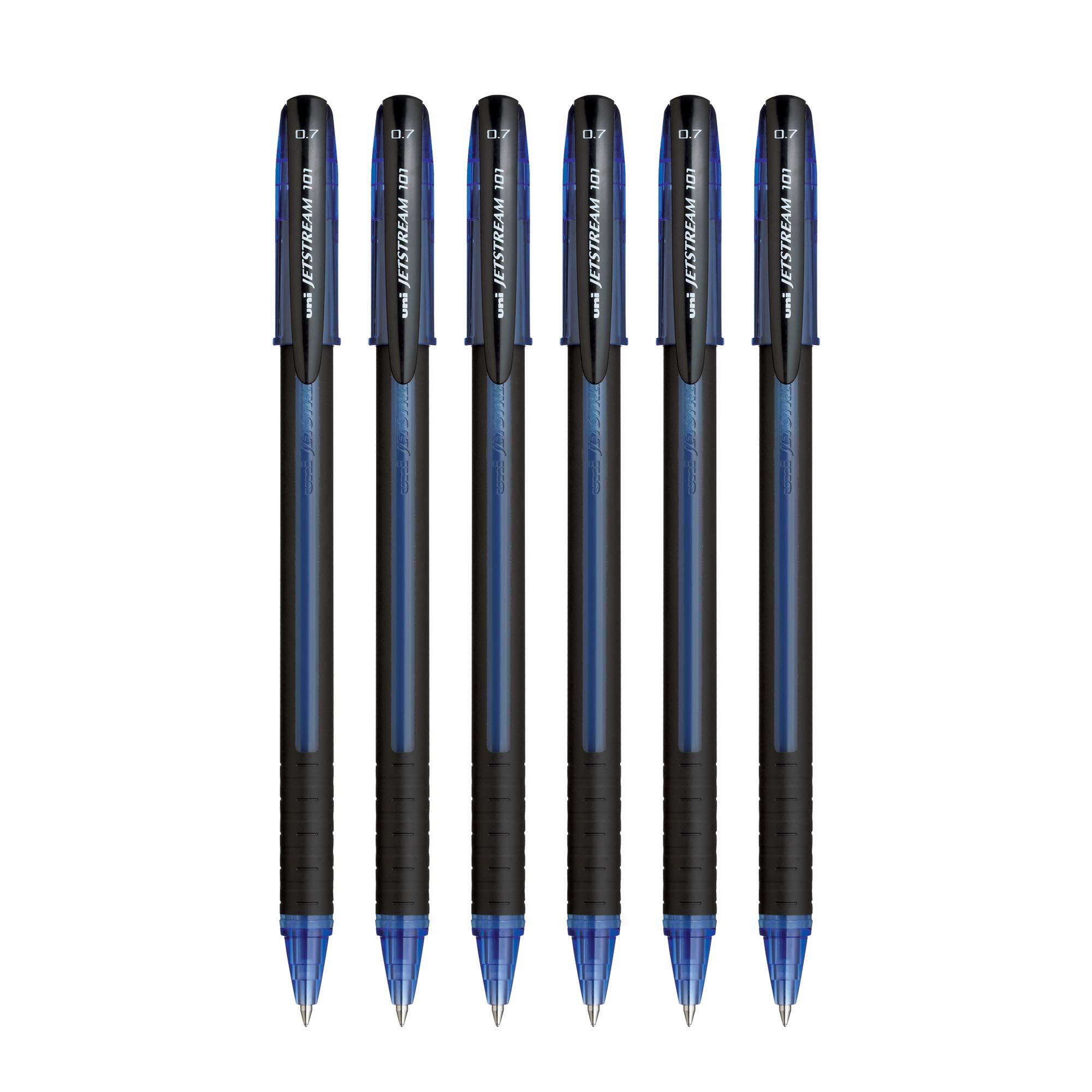 uni-ball Jetstream SX-101 0.7mm Roller Ball Pen | Blue Ink, Pack of 6