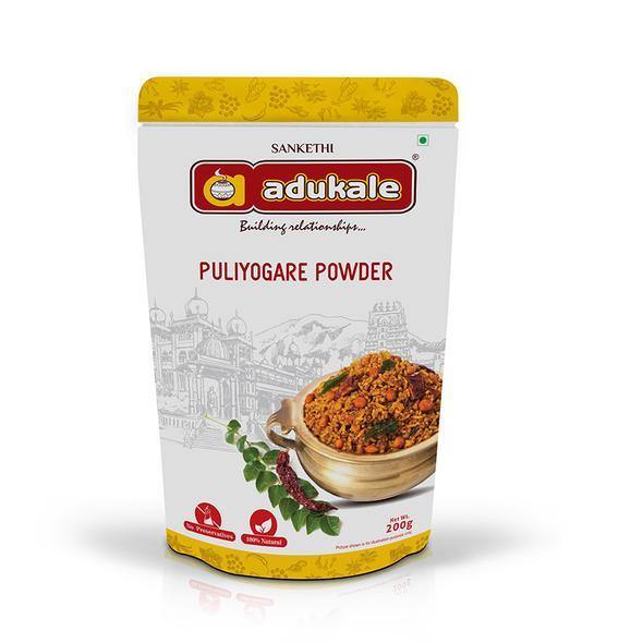 Pack of Adukale temple-style puliyogare powder, 200g bag