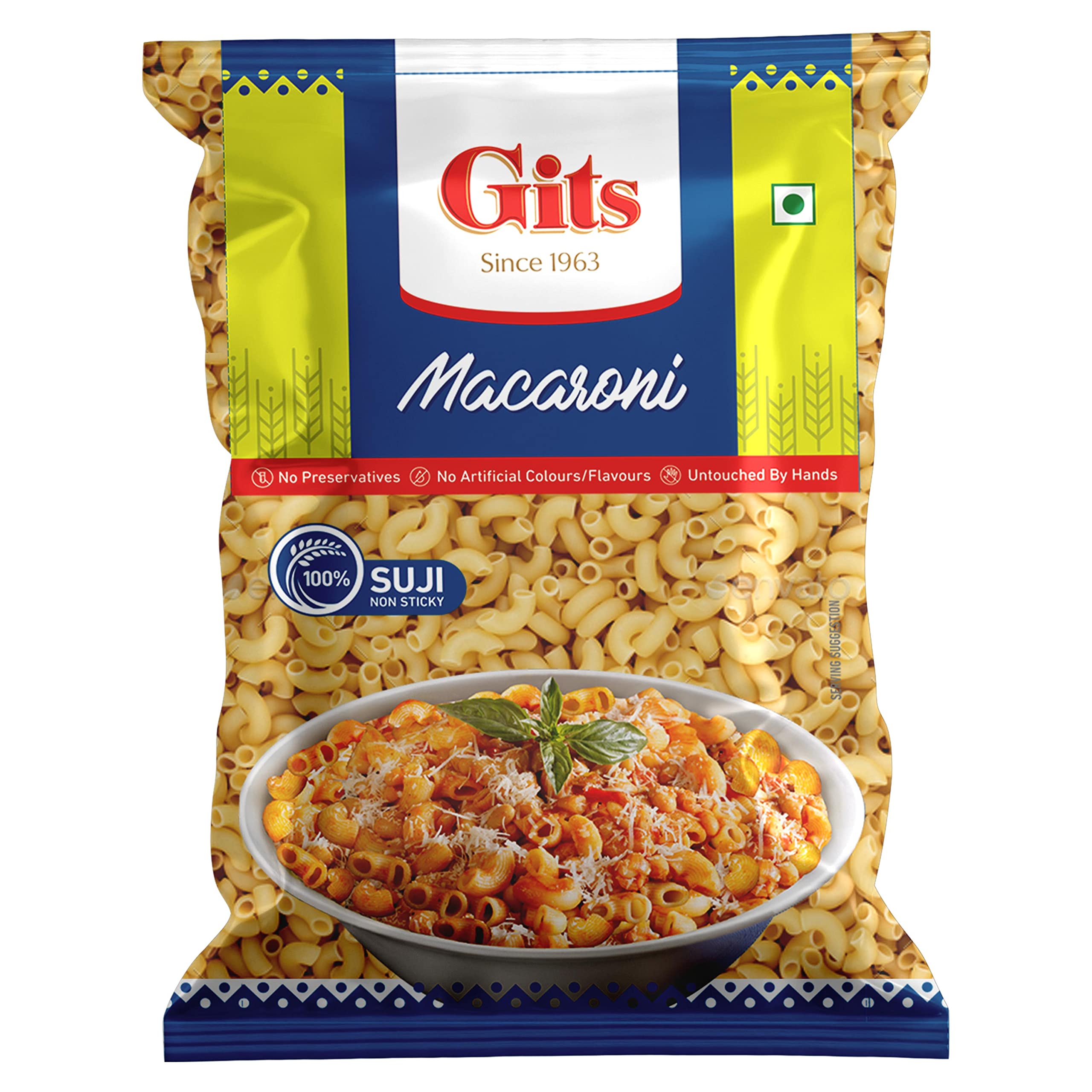Gits Macaroni Pasta Pure Veg , 1600gm (Pack of 4 X 400g Each) – view 2