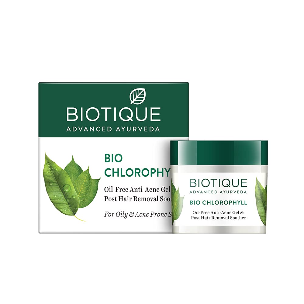 Biotique oil-free chlorophyll gel front pack for acne-prone skin