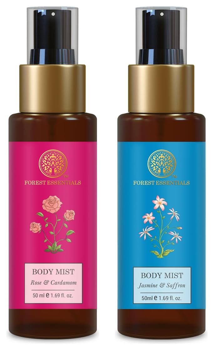 Two Forest Essentials travel body mists in a combo pack