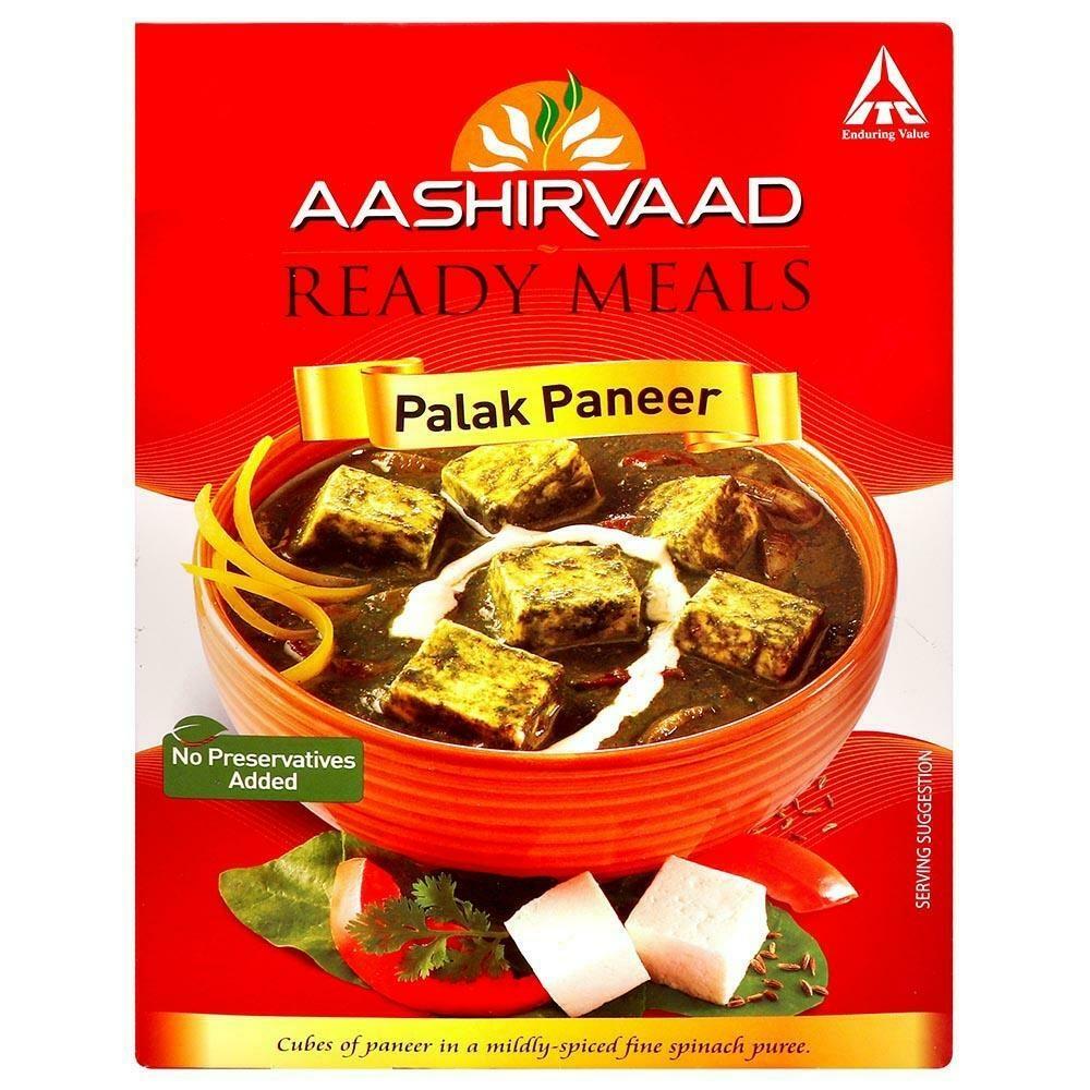 Microwaveable Gits palak paneer vegetarian ready meal pouch