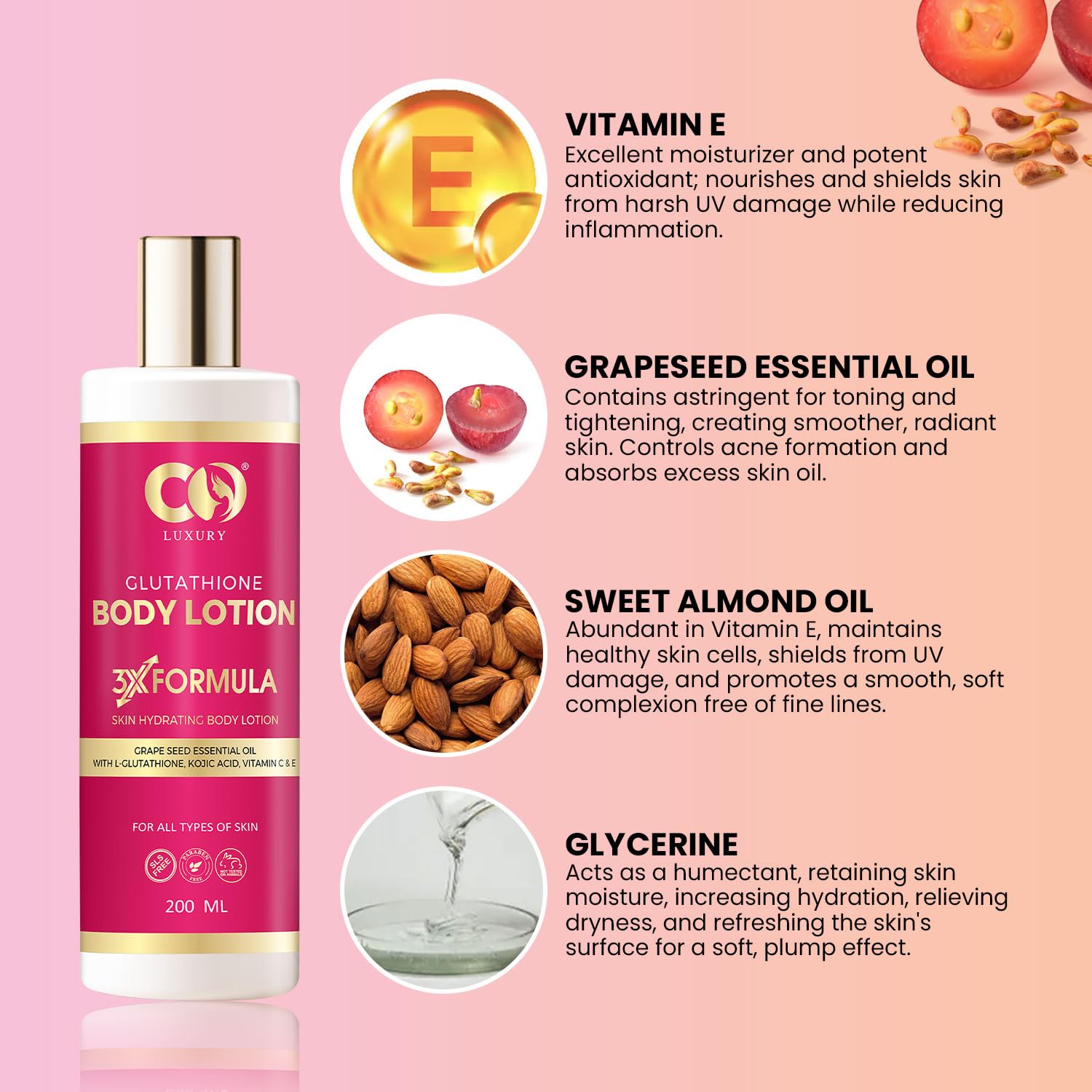 CO LUXURY L-Glutathione Body Lotion With Vitamin C & Kojic Acid – view 4