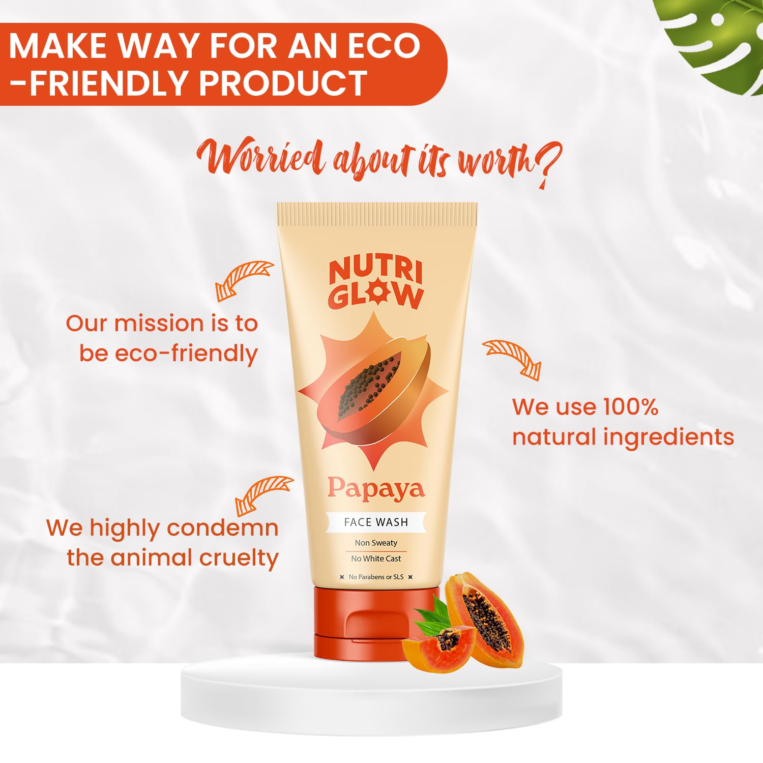 NutriGlow NATURAL'S Advanced Pro Formula Papaya for Skin Brightening & Tan Removal Face Wash (100 g) – view 4