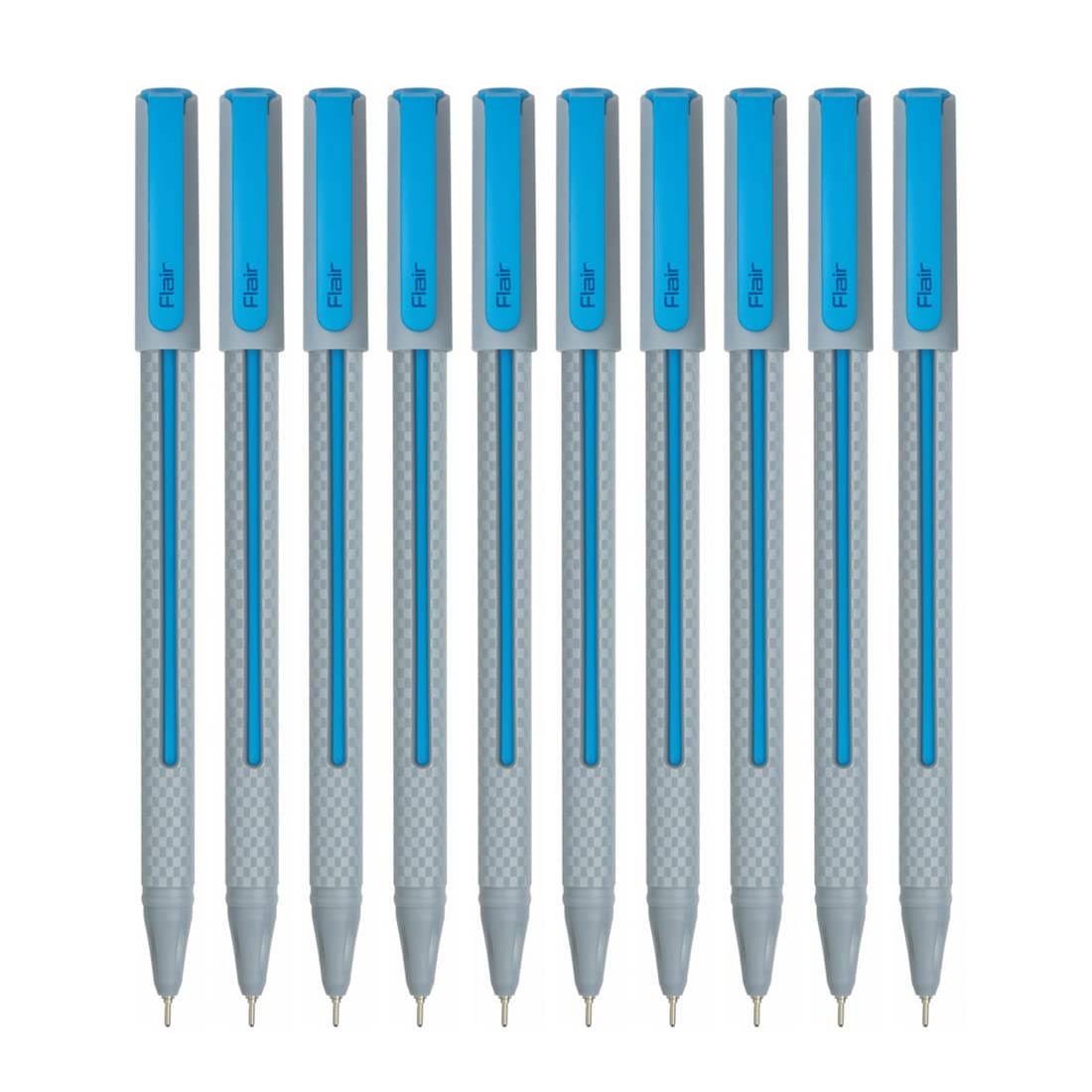 Ten FLAIR Yolo blue ball pens in wallet pack