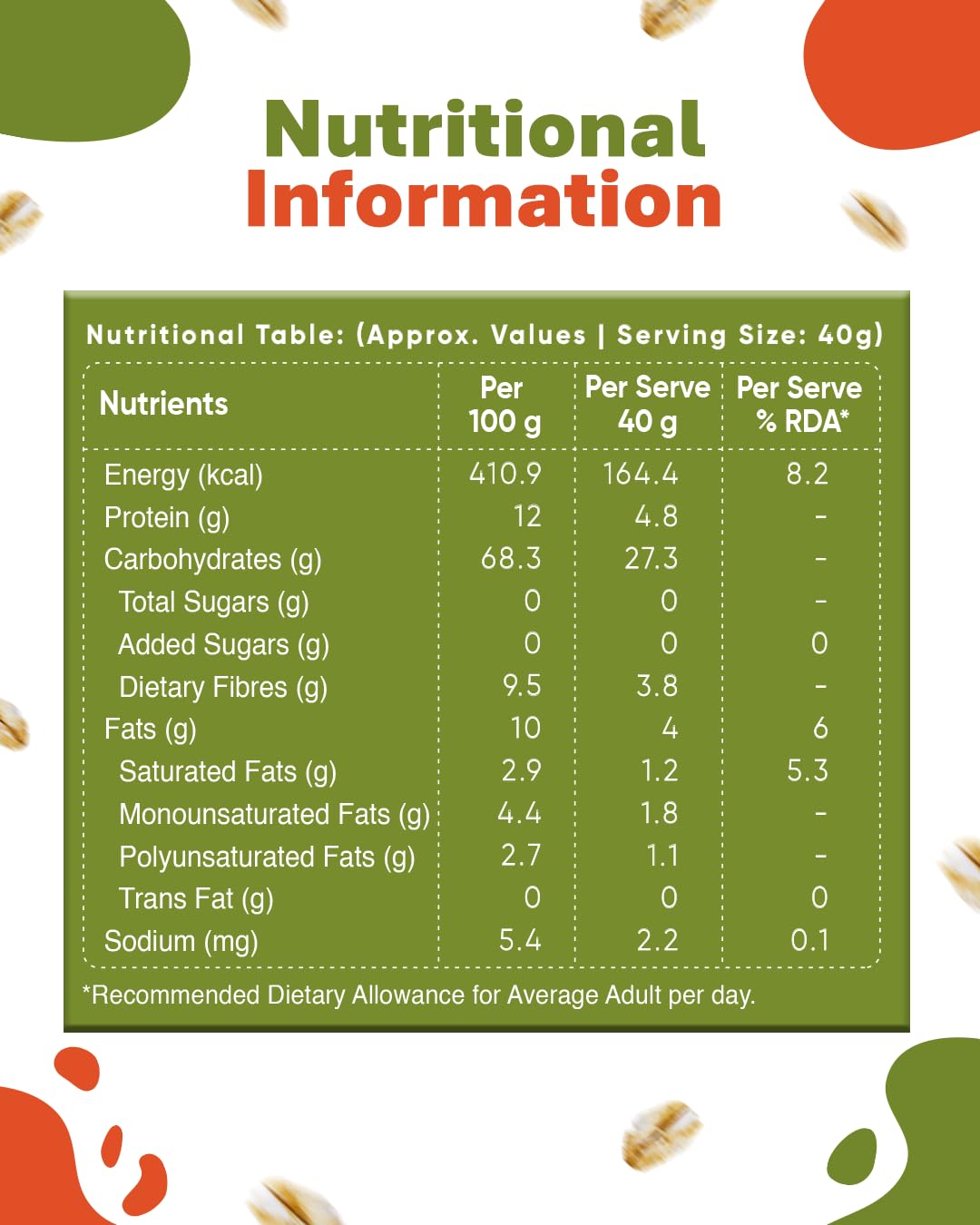 True Elements Rolled Oats 1 kg - Breakfast Cereal – view 3
