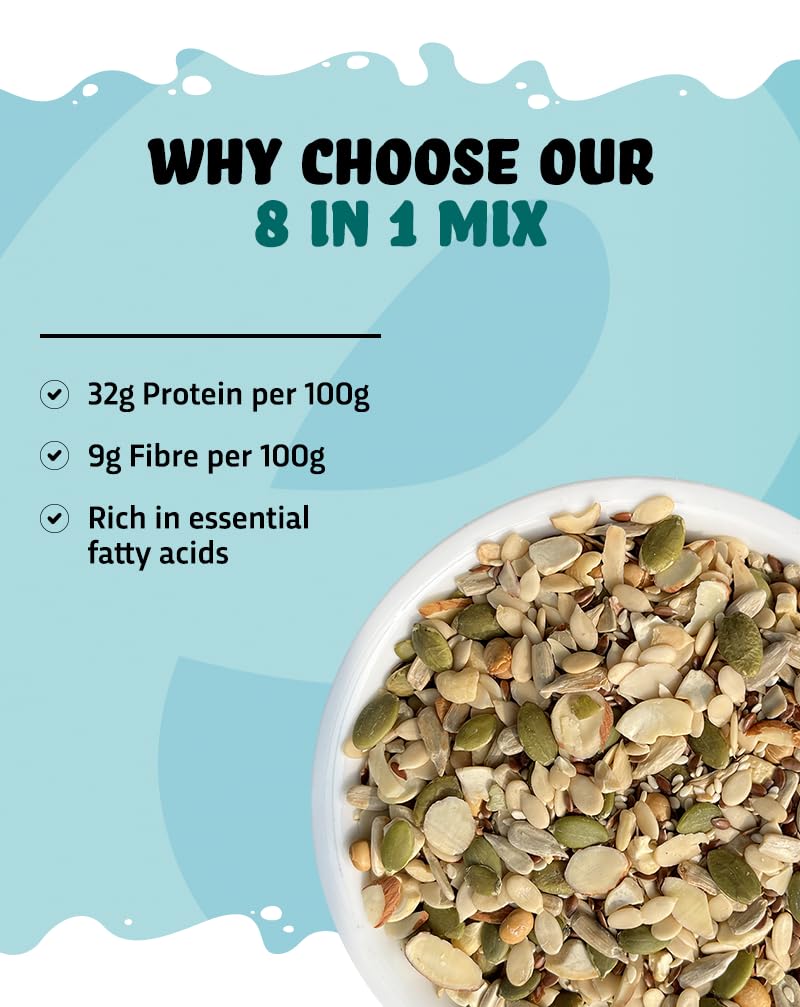 True Elements 8 in 1 Seeds and Nut Mix 250gm - Roasted Seeds – view 5