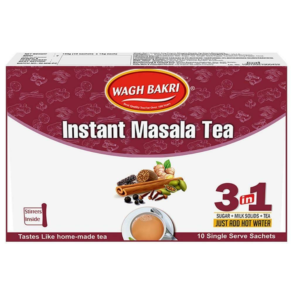 Pack of two Wagh Bakri masala chai premix sachet boxes