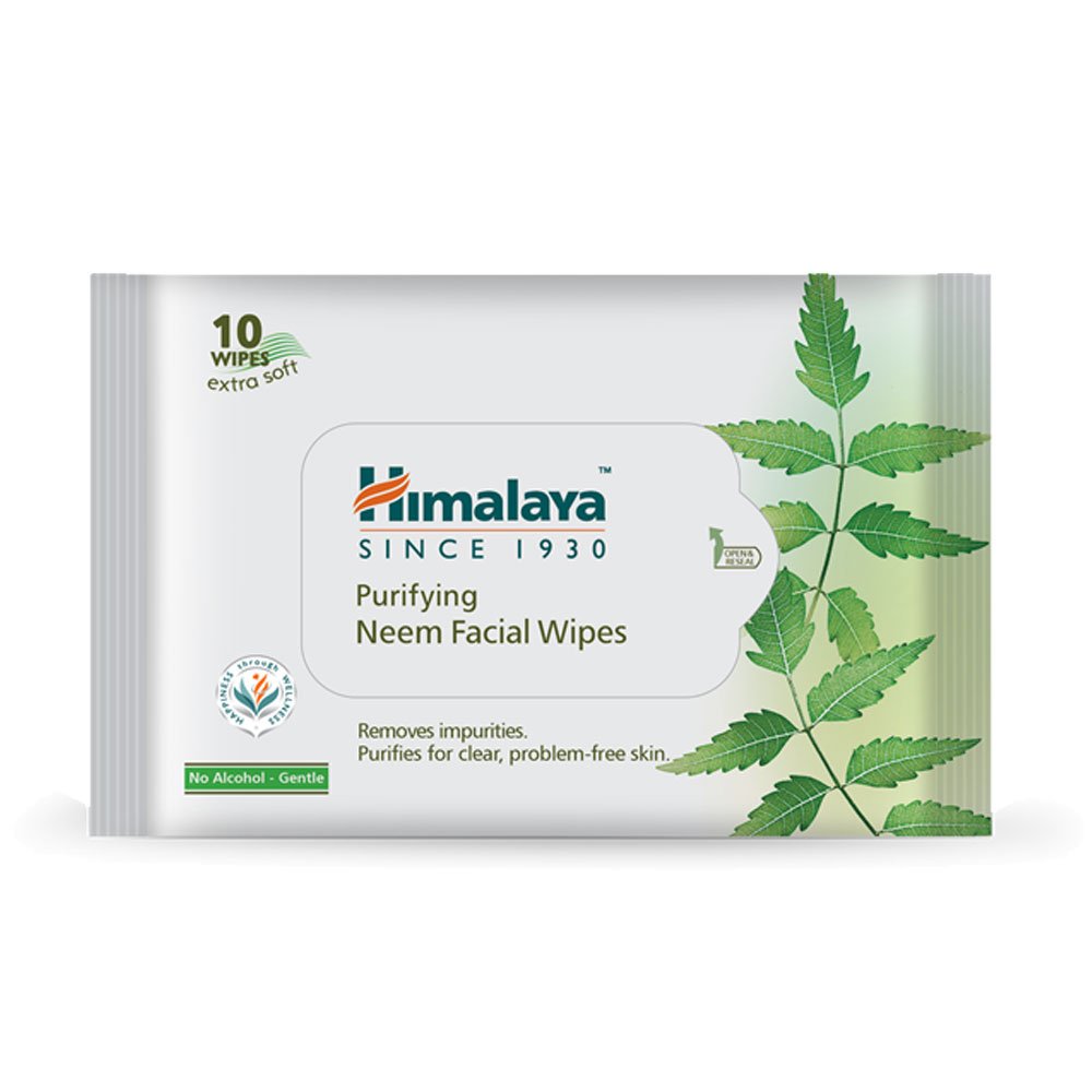 Himalaya neem facial wipes 10 count pouch front view