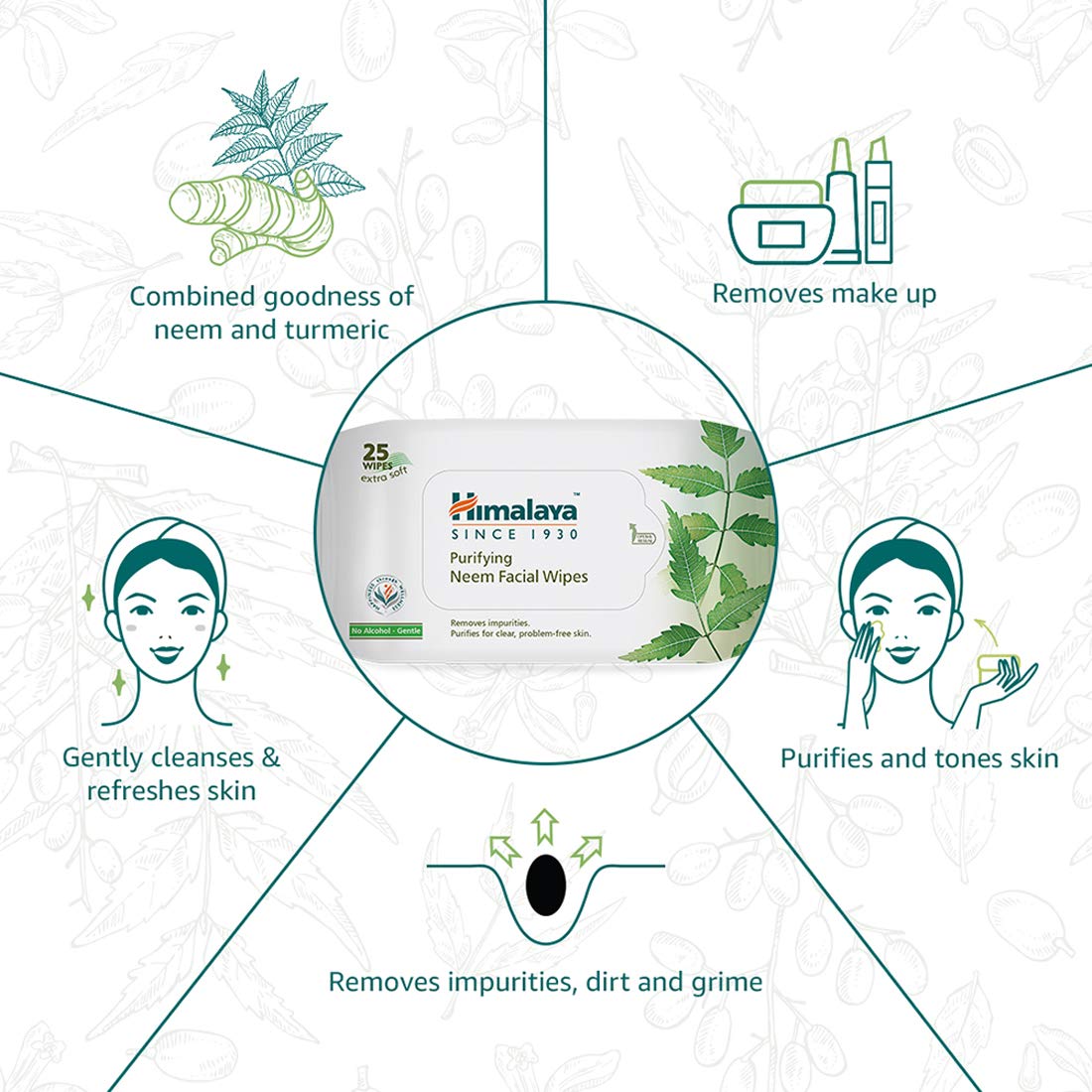 Himalaya Purifying Neem Facial Wipes, 10 Count – view 5