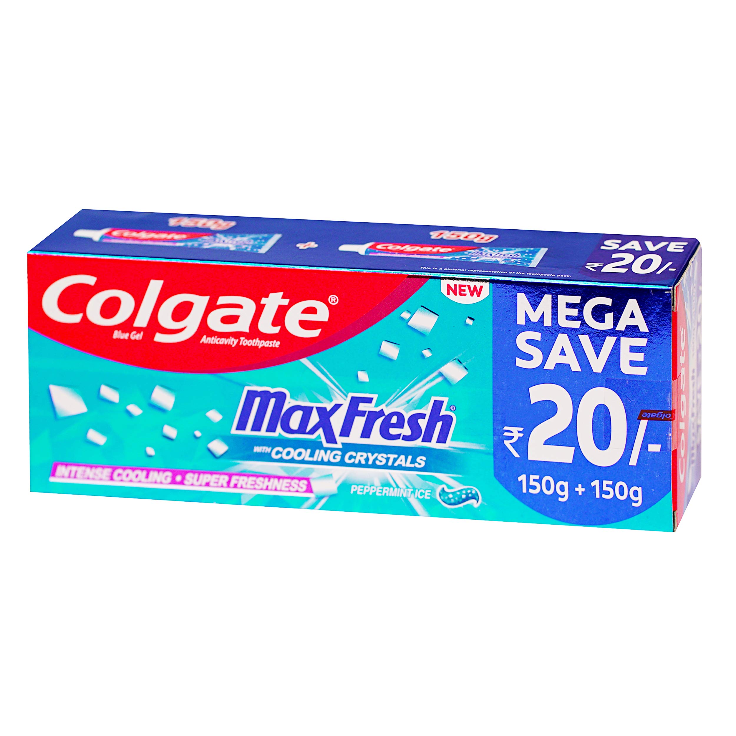 Colgate Toothpaste Maxfresh with Cooling Crystals, 2 X150 gm Blue Box – view 2