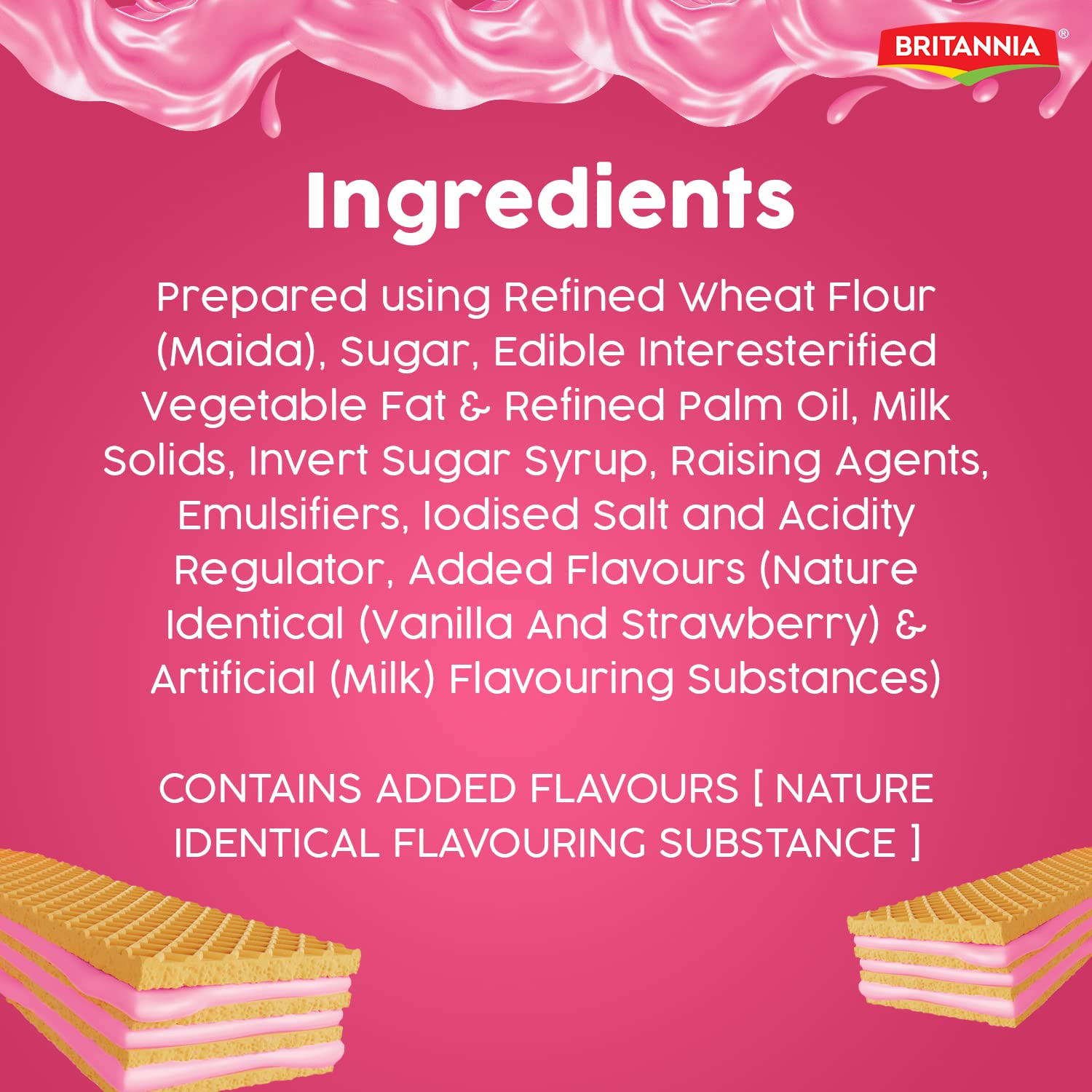 Britannia Treat Crème Wafers - Strawberry Flavoured Wafer Biscuit – view 4