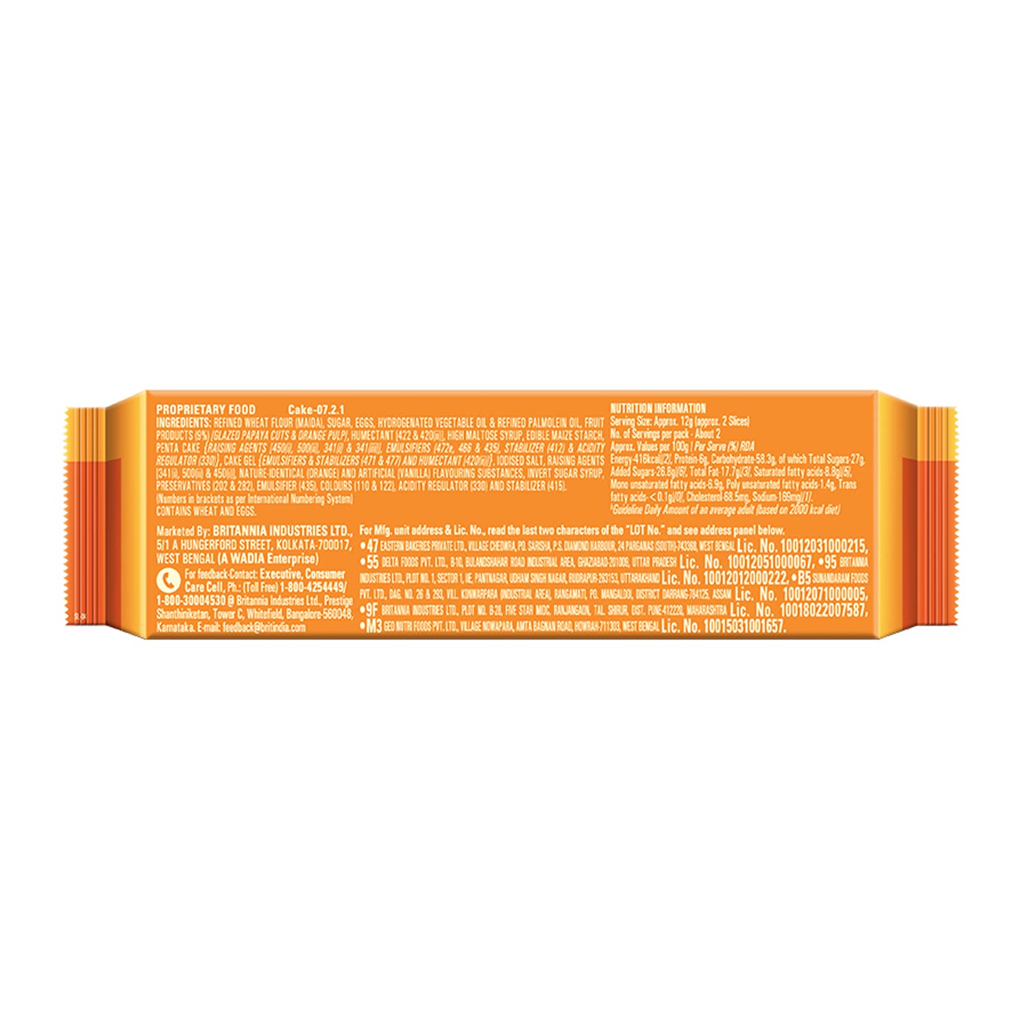 Britannia Gobbles Bar Cake Orange Bites, 30 g – view 2