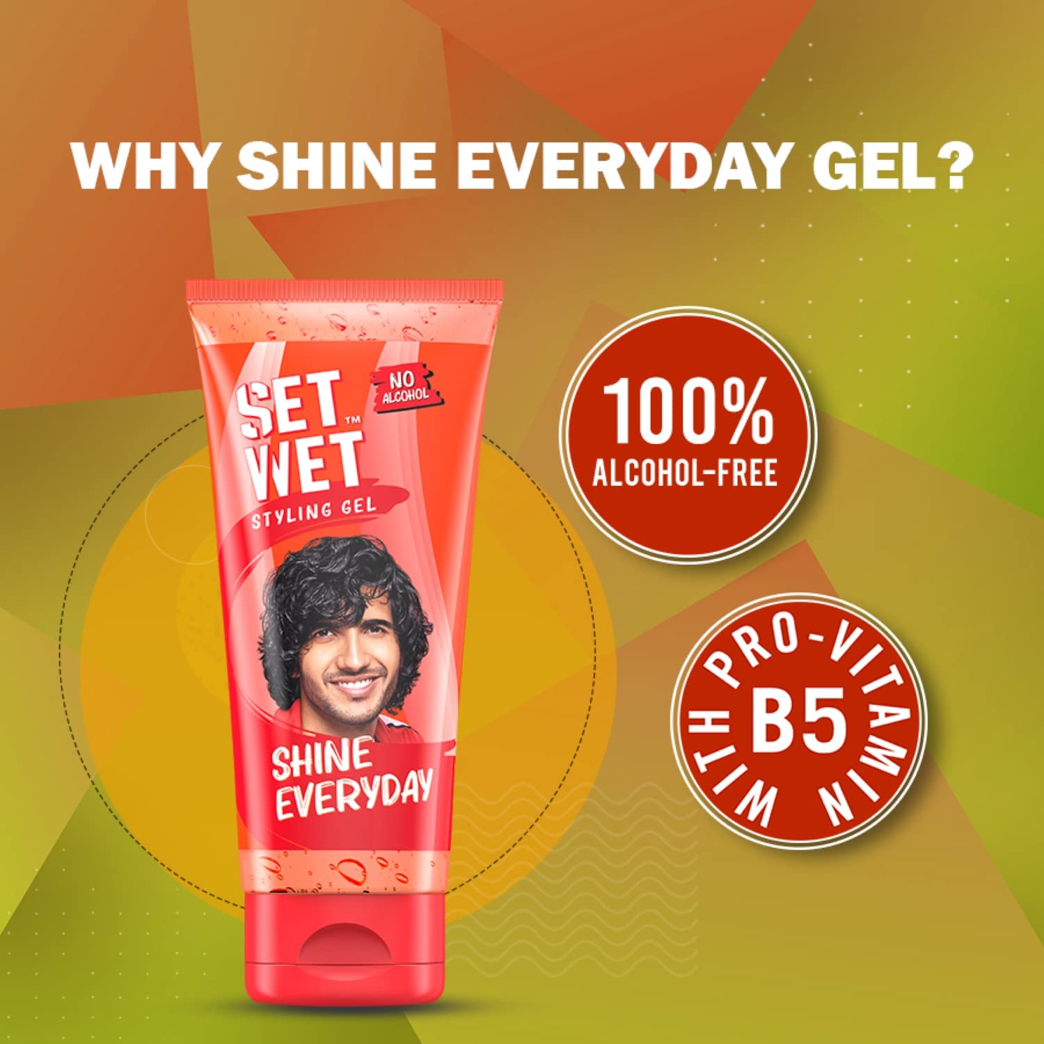 Set Wet Styling Hair Gel for Men - Shine Everyday, 50gm – view 3