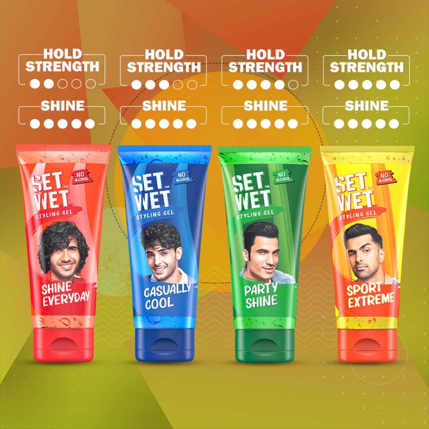 Set Wet Styling Hair Gel for Men - Shine Everyday, 50gm – view 8