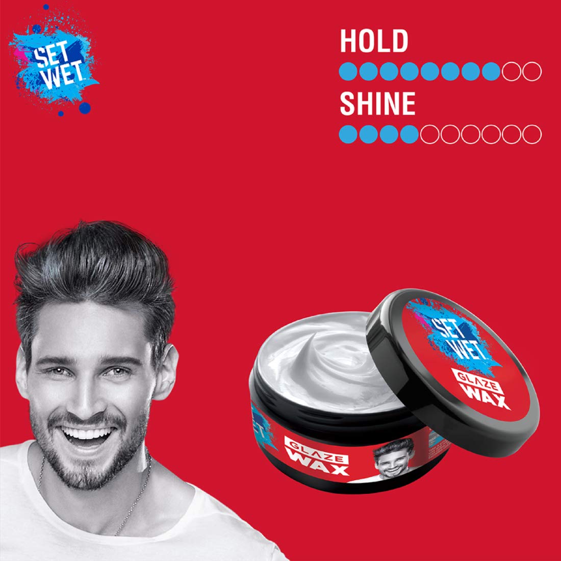 Set Wet Glaze Hair Styling Wax for Men, 60 gm And Set Wet Matte Hair Styling Wax for Men, Re-Styling, Matte Texture, 60 gm – view 4