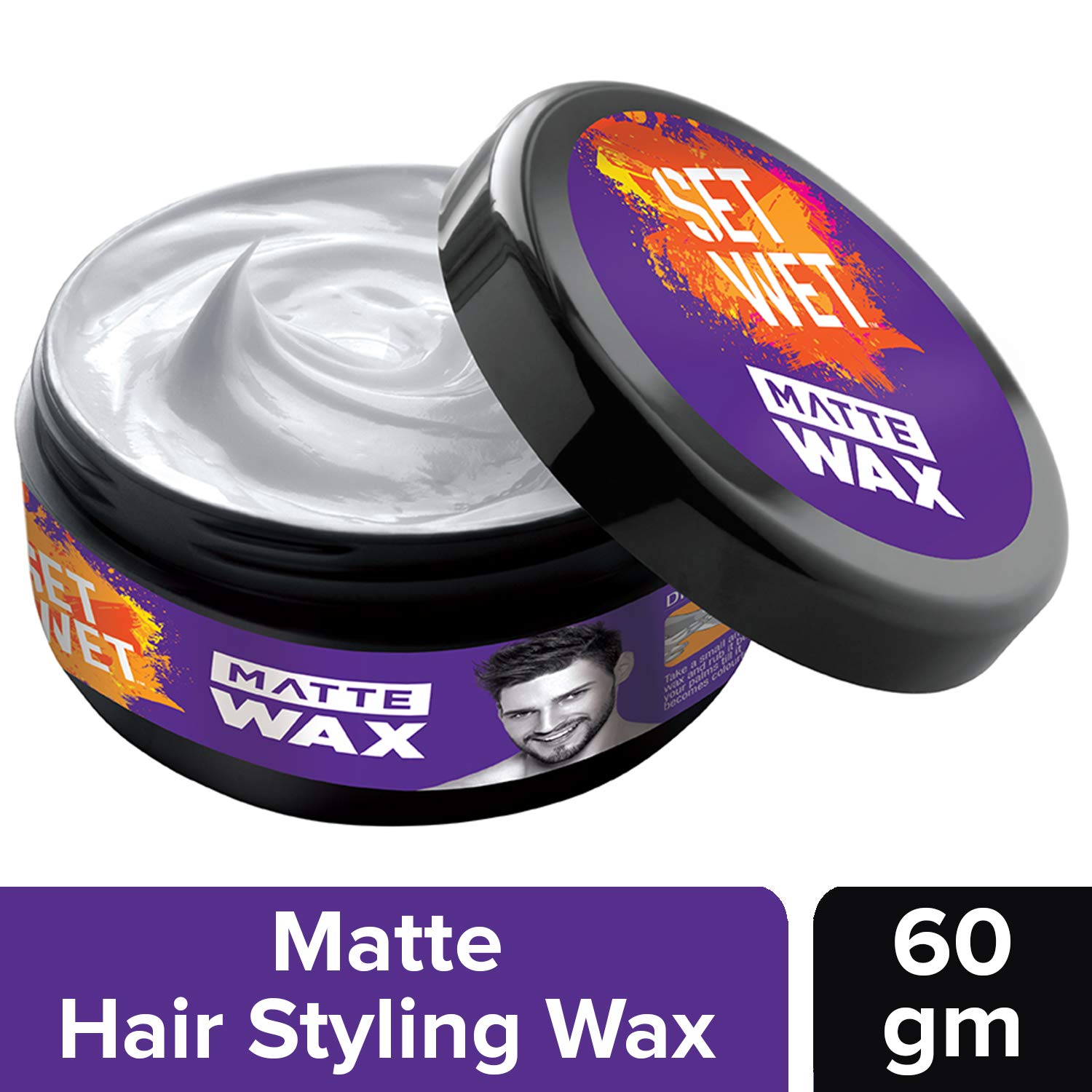 Set Wet Glaze Hair Styling Wax for Men, 60 gm And Set Wet Matte Hair Styling Wax for Men, Re-Styling, Matte Texture, 60 gm – view 6