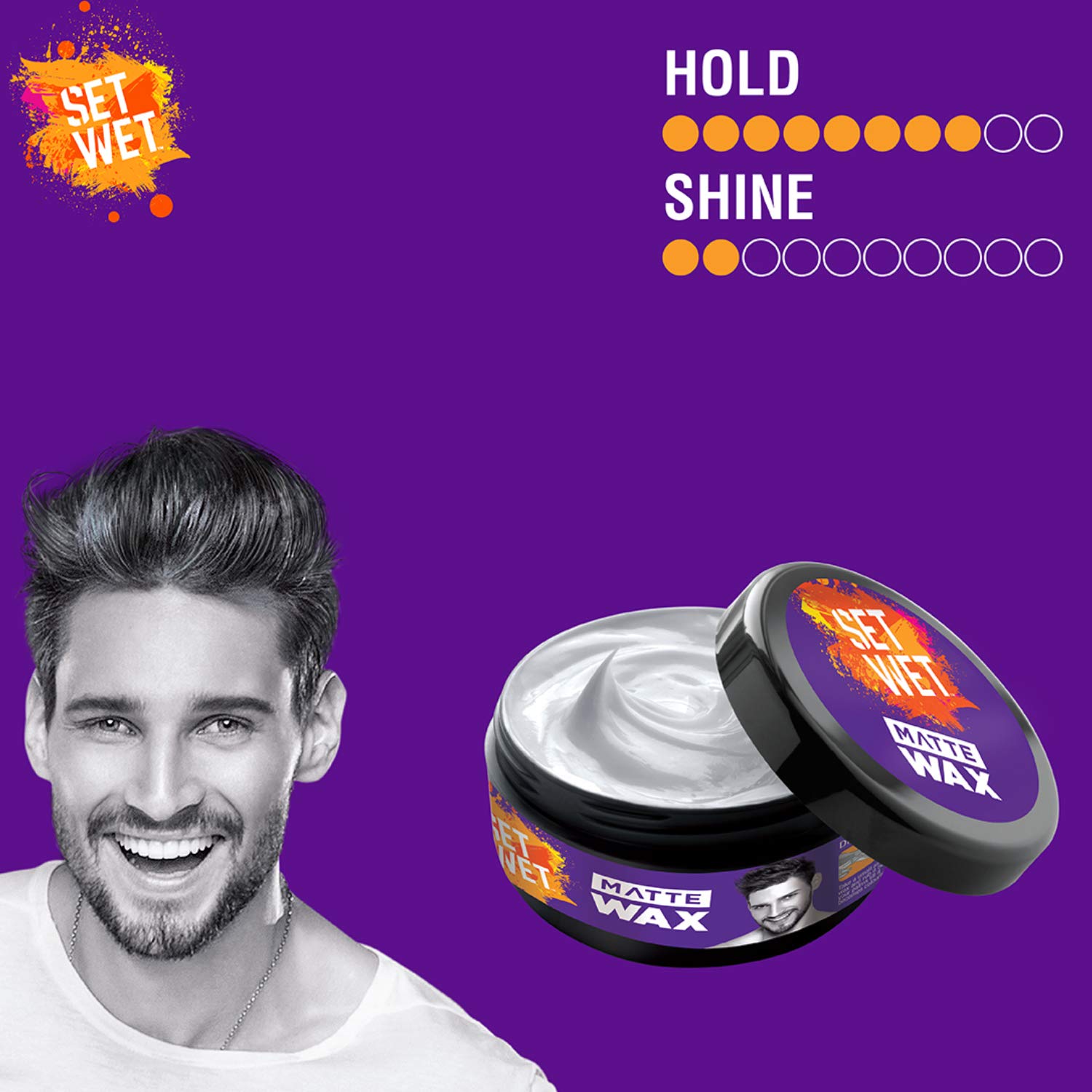 Set Wet Glaze Hair Styling Wax for Men, 60 gm And Set Wet Matte Hair Styling Wax for Men, Re-Styling, Matte Texture, 60 gm – view 7