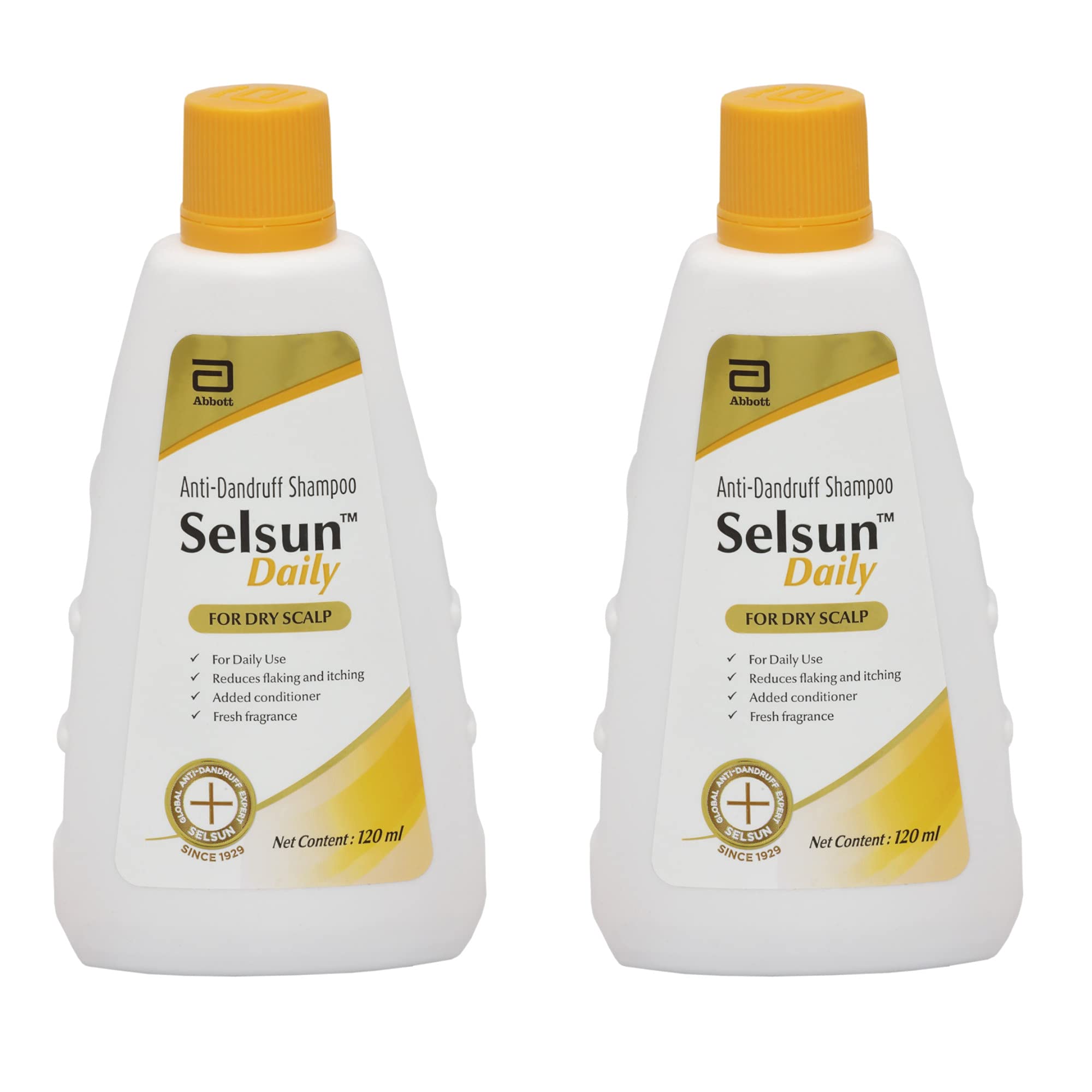 Selsun Daily anti-dandruff shampoo pack with two 120 ml bottles