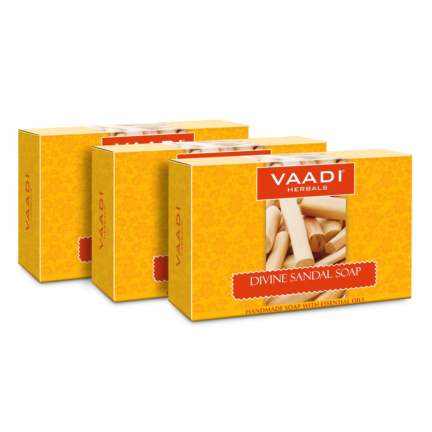 Boxed Vaadi Herbals Divine Sandal Soap 75g x 3 bars