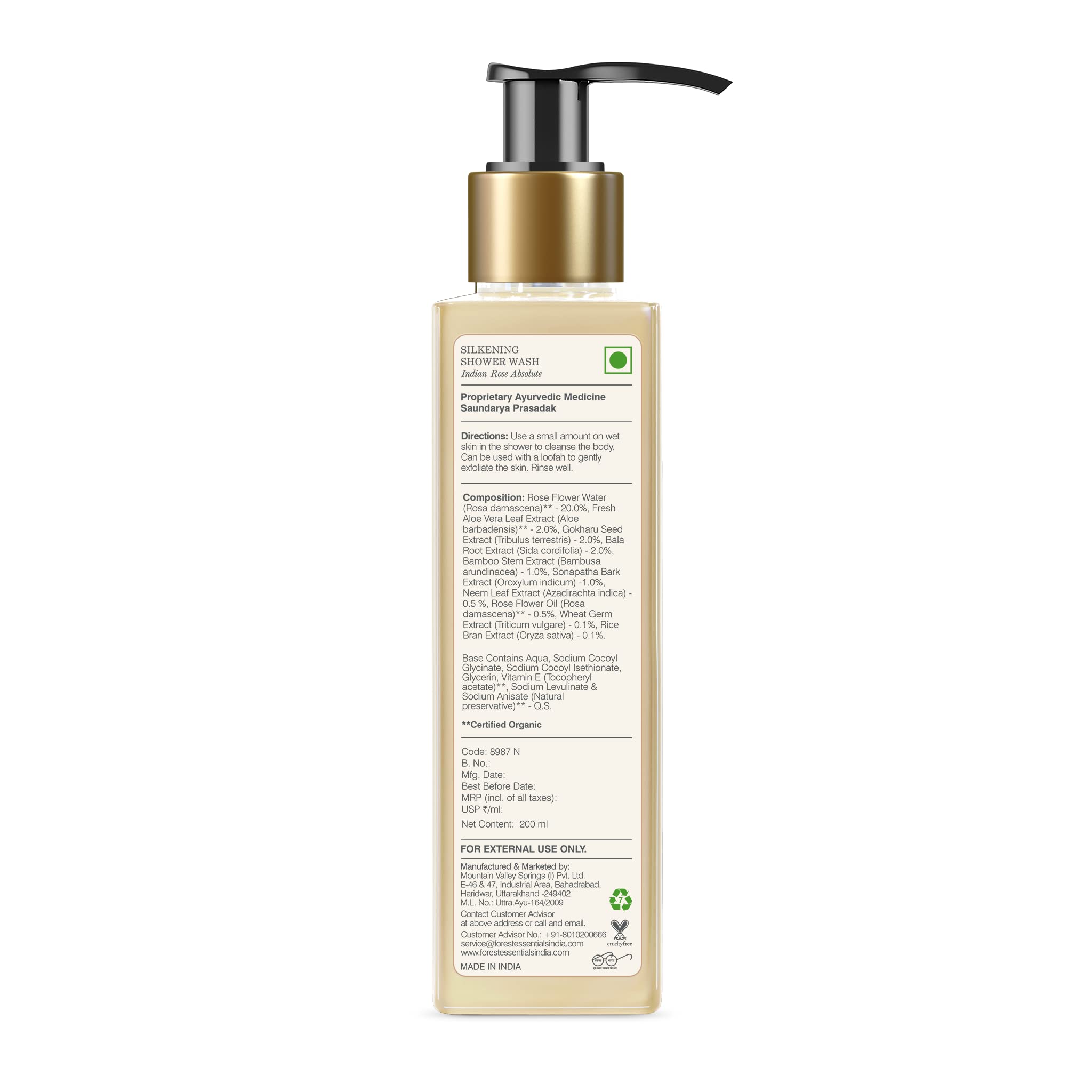 Forest Essentials Silkening Shower Wash Indian Rose Absolute – view 4