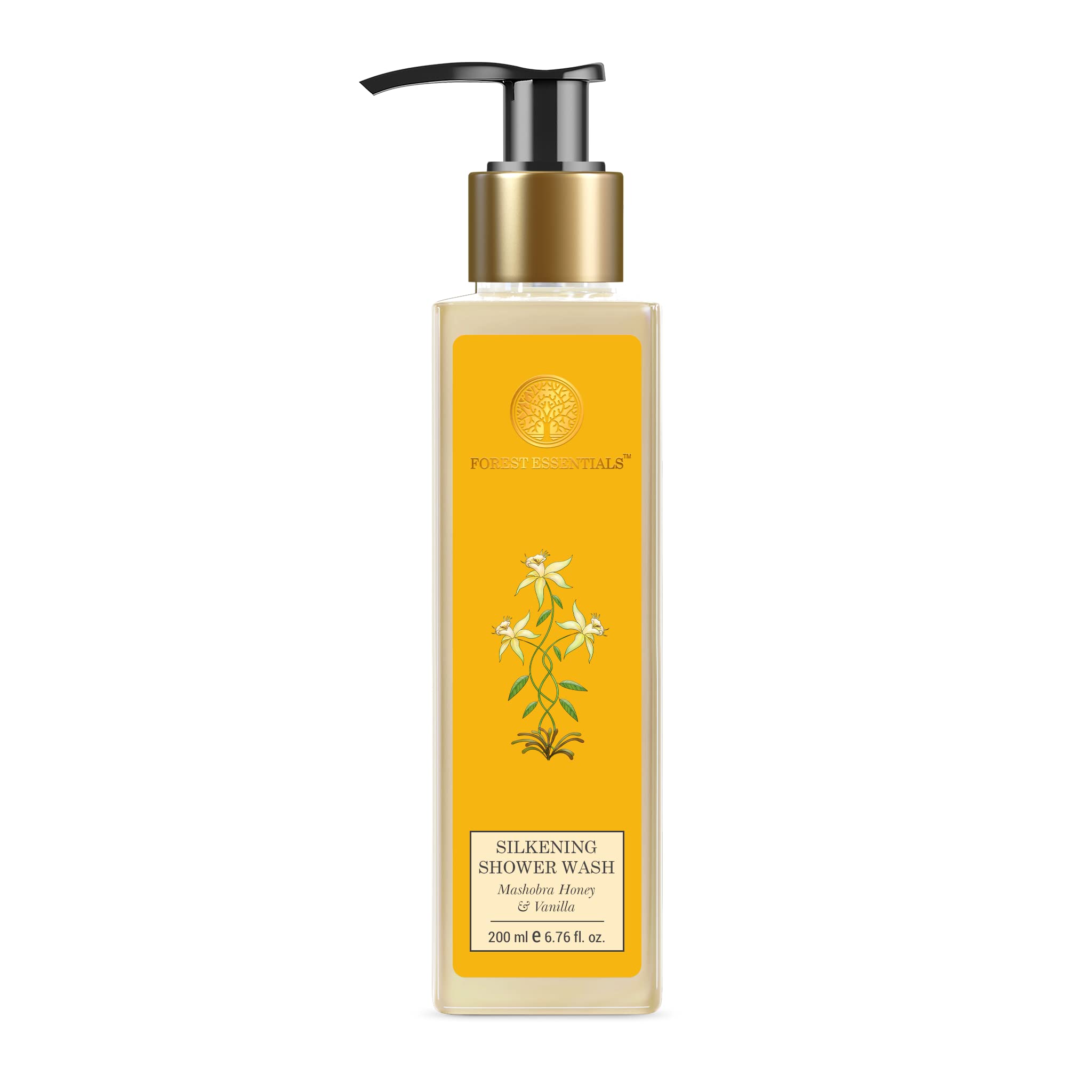 Forest Essentials After Bath Oil Iced Pomegranate & Kerala Lime & Forest essentials Silkening Shower Wash Mashobra Honey & Vanilla Combo – view 2