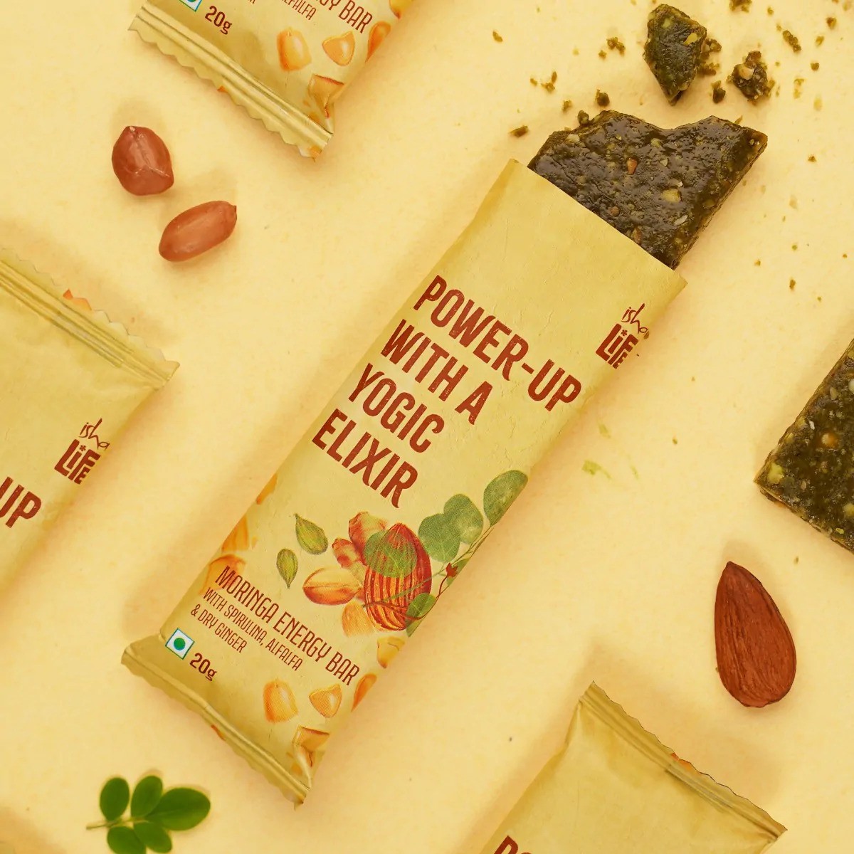 Isha Life Moringa Energy Bar Pack of 10 (20gm Each) – view 2