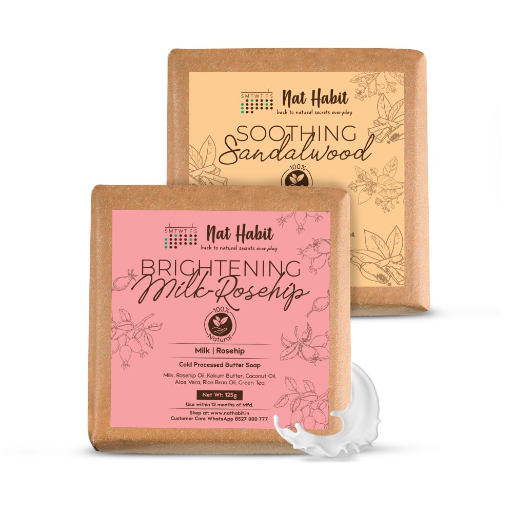 Nat Habit cold processed Ayurvedic soap combo with two bars